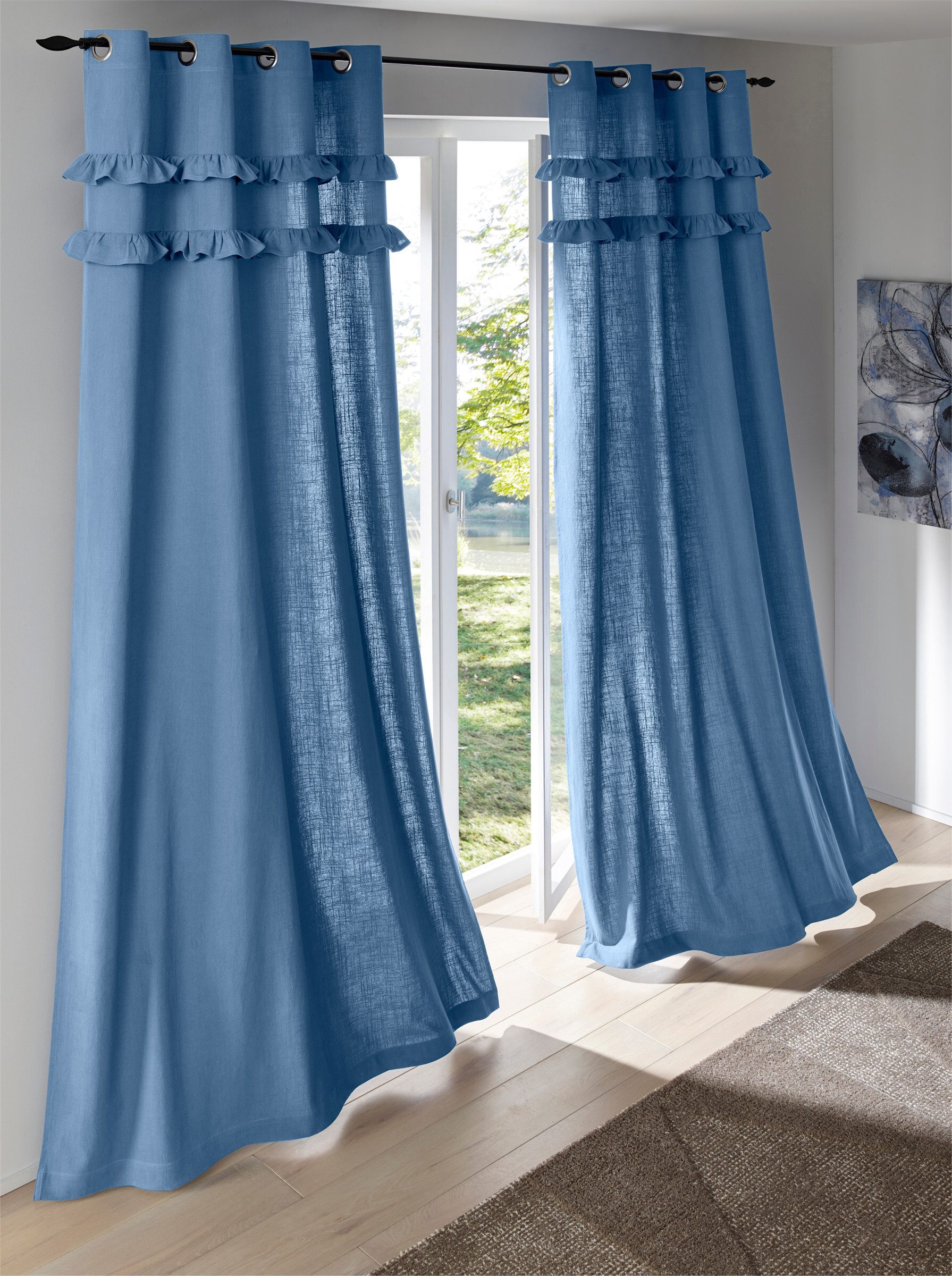 heine Gardine Dekoschal (1 St), Ösen, blickdicht, Fertigstore gerade Form