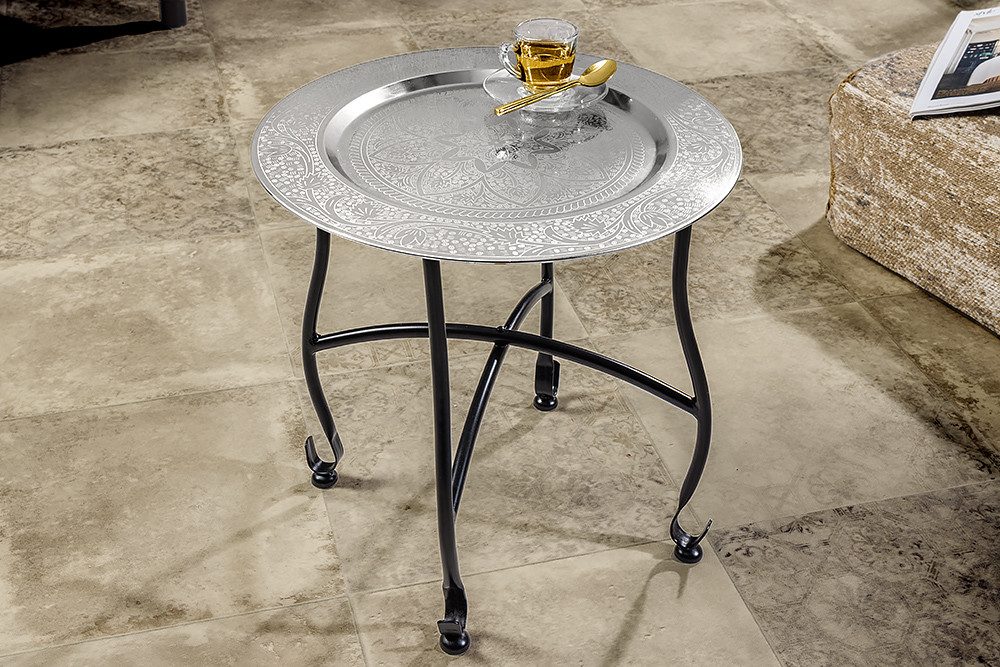 riess-ambiente Beistelltisch MARRAKESCH 40cm silber / günstig online kaufen