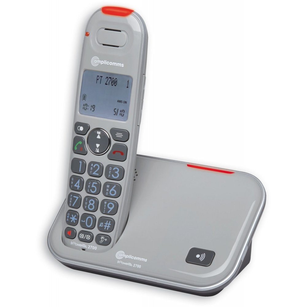 grau - 2700 Telefon - Schnurloses Amplicomms DECT-Telefon PowerTel