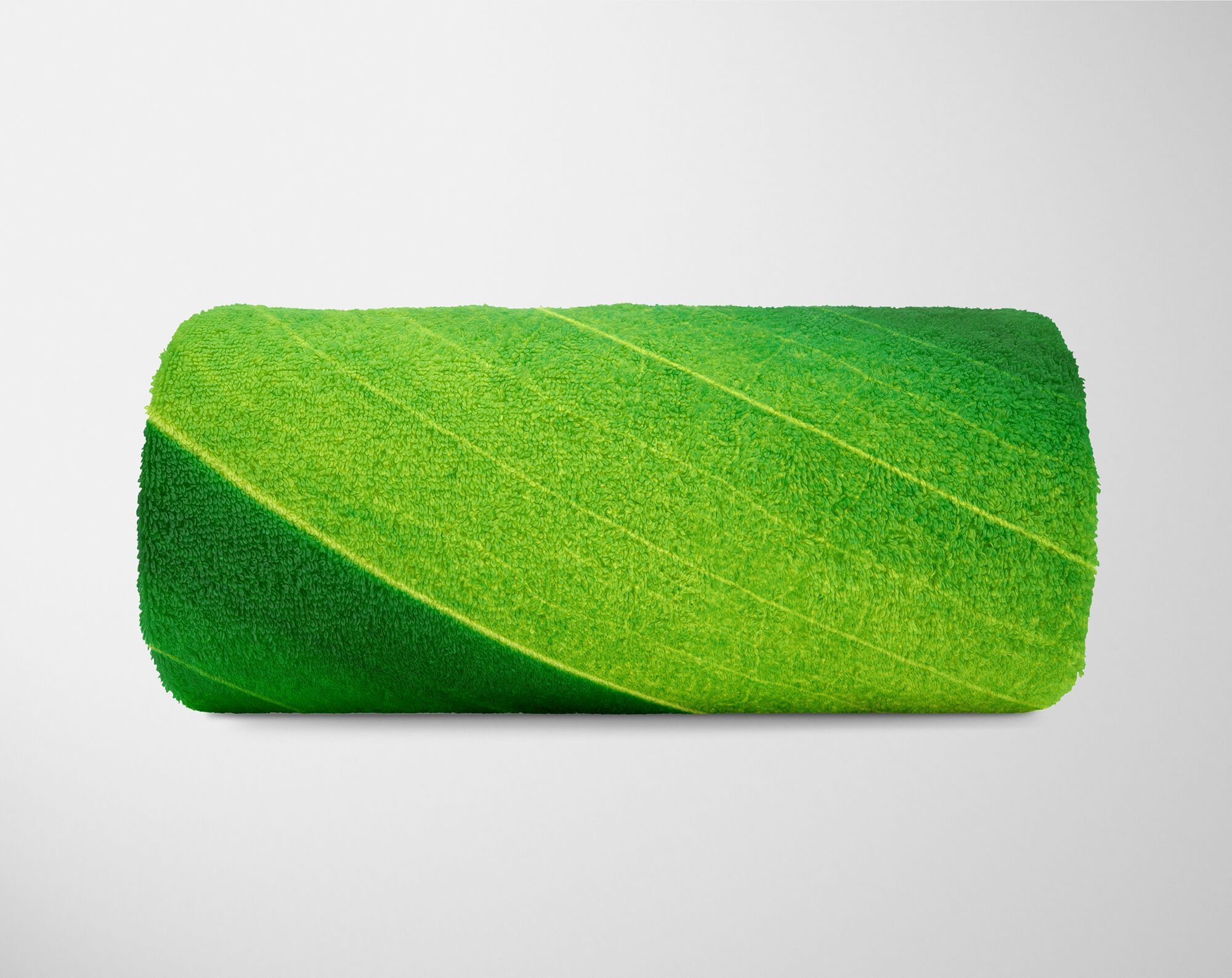 Sinus Art Handtücher Handtuch mit Baumwolle-Polyester-Mix Fotomotiv Handtuch Saunatuch Blatt Nahau, (1-St), Grünes Kuscheldecke Strandhandtuch