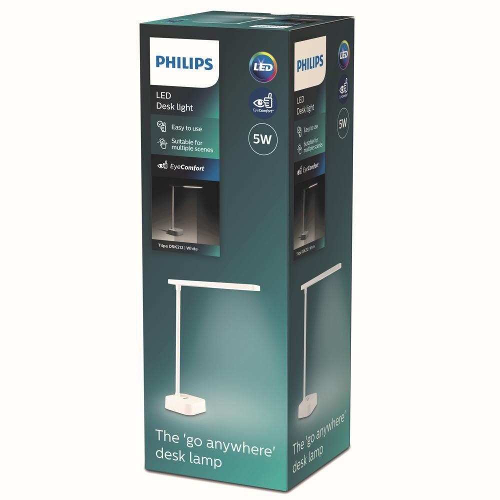 Philips 5W Angabe, fest LED 4000, keine Weiß LED Tilpa verbaut, Ja, Tischleuchte, enthalten: Akku 55lm, Tischlampe Tischleuchte Tischleuchte in LED, Nachttischlampe, Leuchtmittel