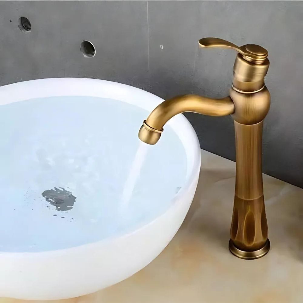 Kinaree Badarmatur Retro Messing Wasserhahn KUAR Messing, gebürstet