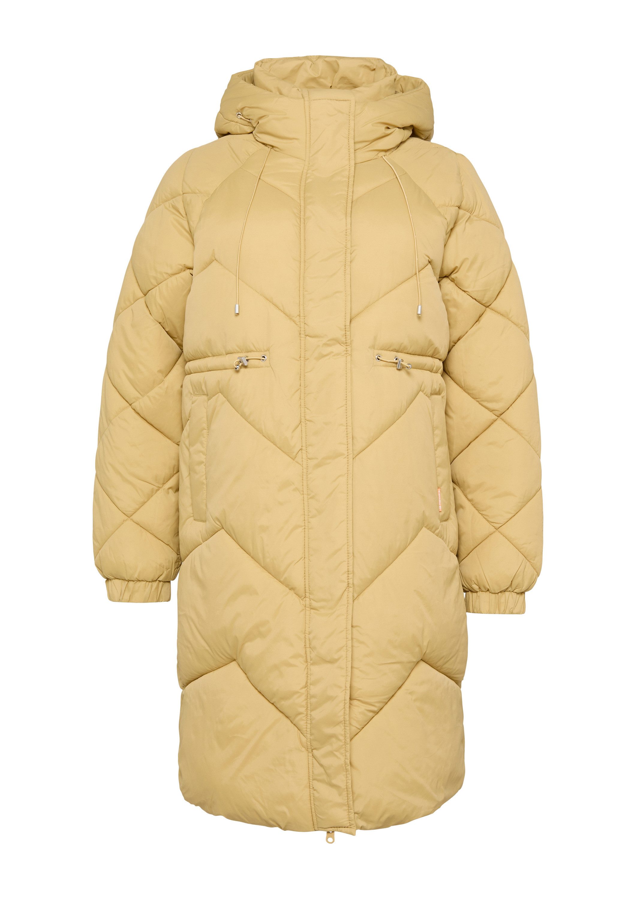 QS Wintermantel Outdoor-Mantel Wattierter Mantel mit Steppung und Kapuze günstig online kaufen