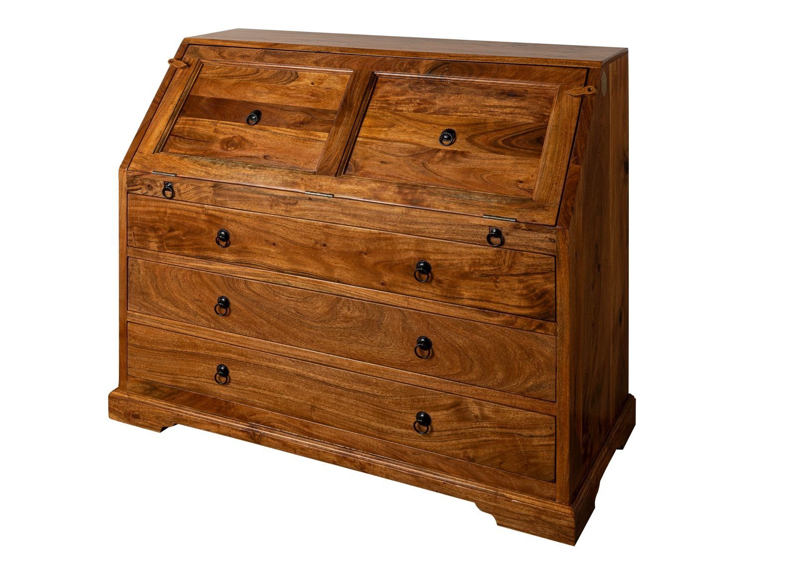 Massivmoebel24 Schreibtisch Sekretär Akazie 107x50x100 honig  lackiert OXFORD #0515