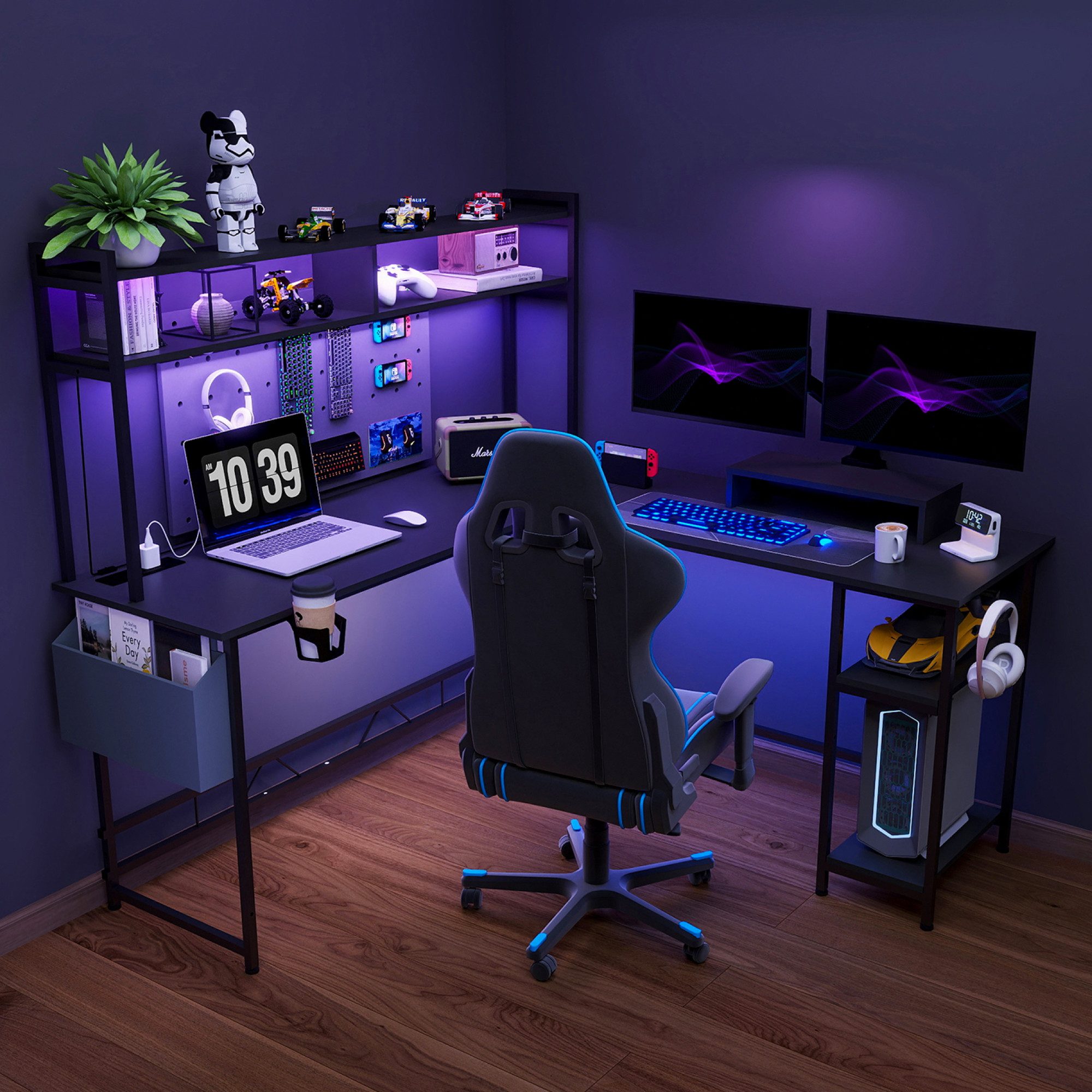 SANODESK Computertisch Gaming Tisch L-Form Schreibtisch günstig online kaufen