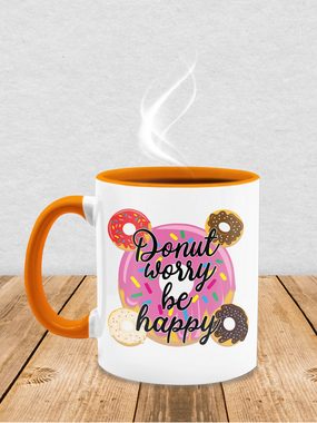 Shirtracer Tasse Donut worry be happy, Keramik, Statement
