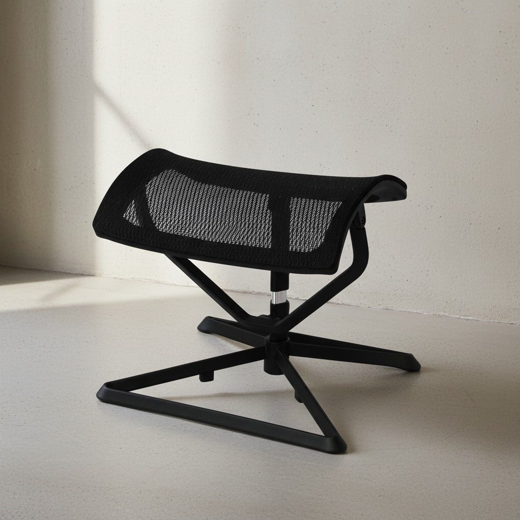 KADIMA DESIGN Fußhocker Fußauflage LEGpro OTTOMANN Beinauflage Stoffbezug für Büro Fußablage, höhenverstellbar Beinablage Schreibtisch