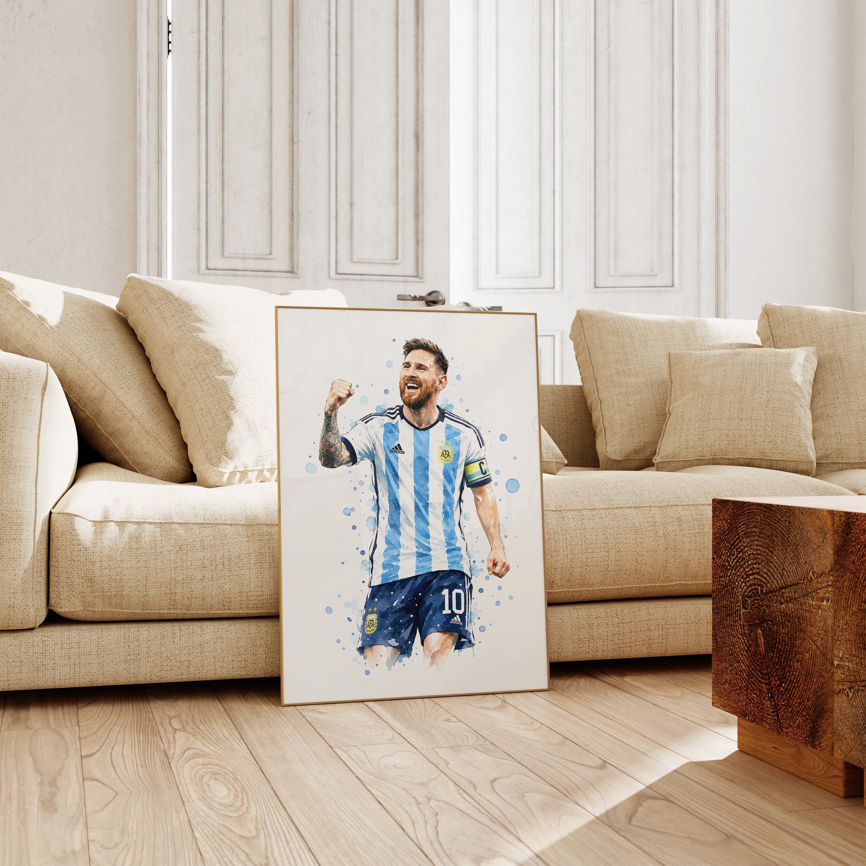 JUSTGOODMOOD Poster Argentinien Fußball Geschenkidee Aquarell Sport Wandbild Deko Print oh, (1 St) – Bild 5 von 5