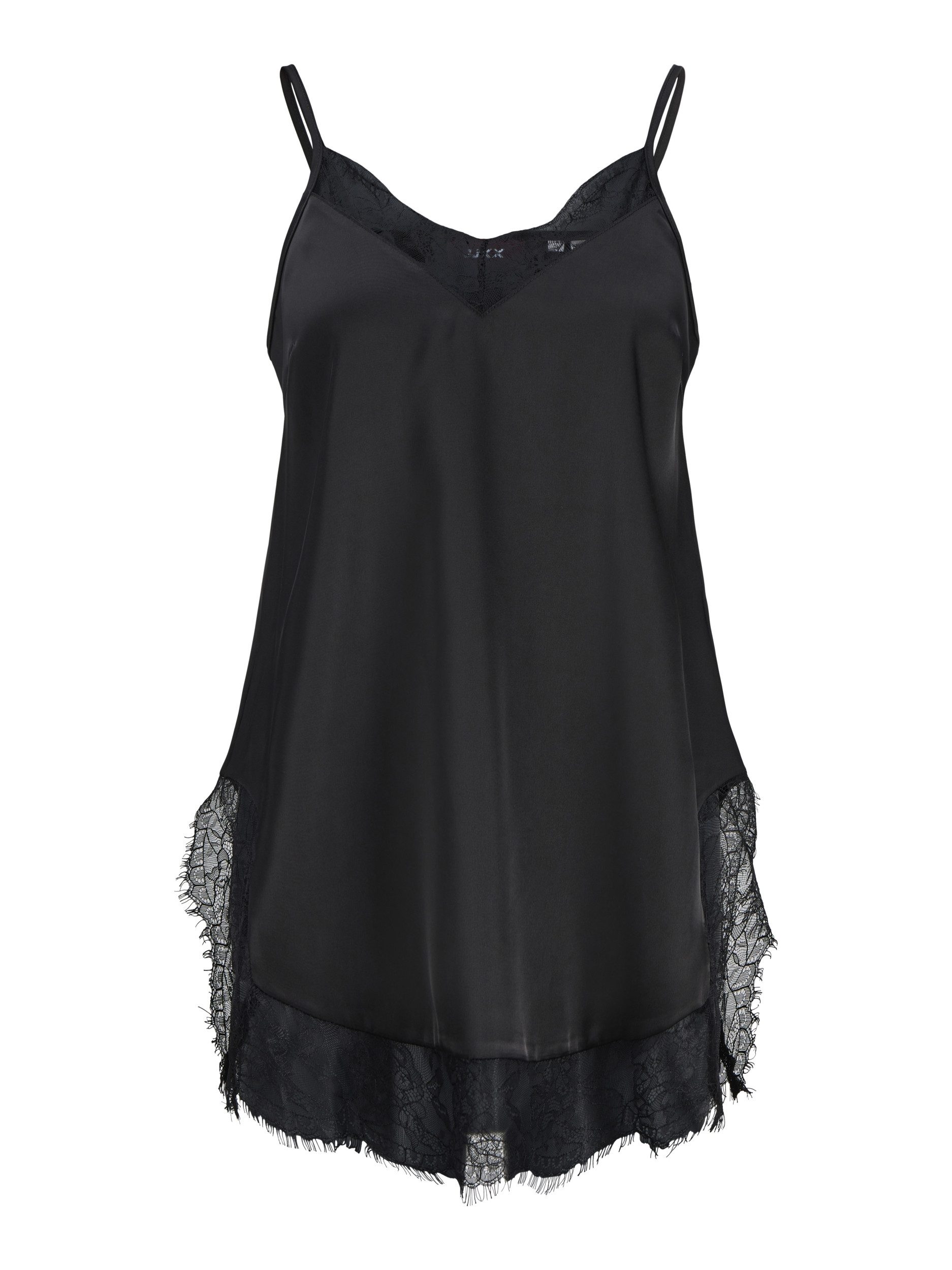 JJXX T-Shirt JXVIMA SINGLET SATIN LACE LONG TOP, Black