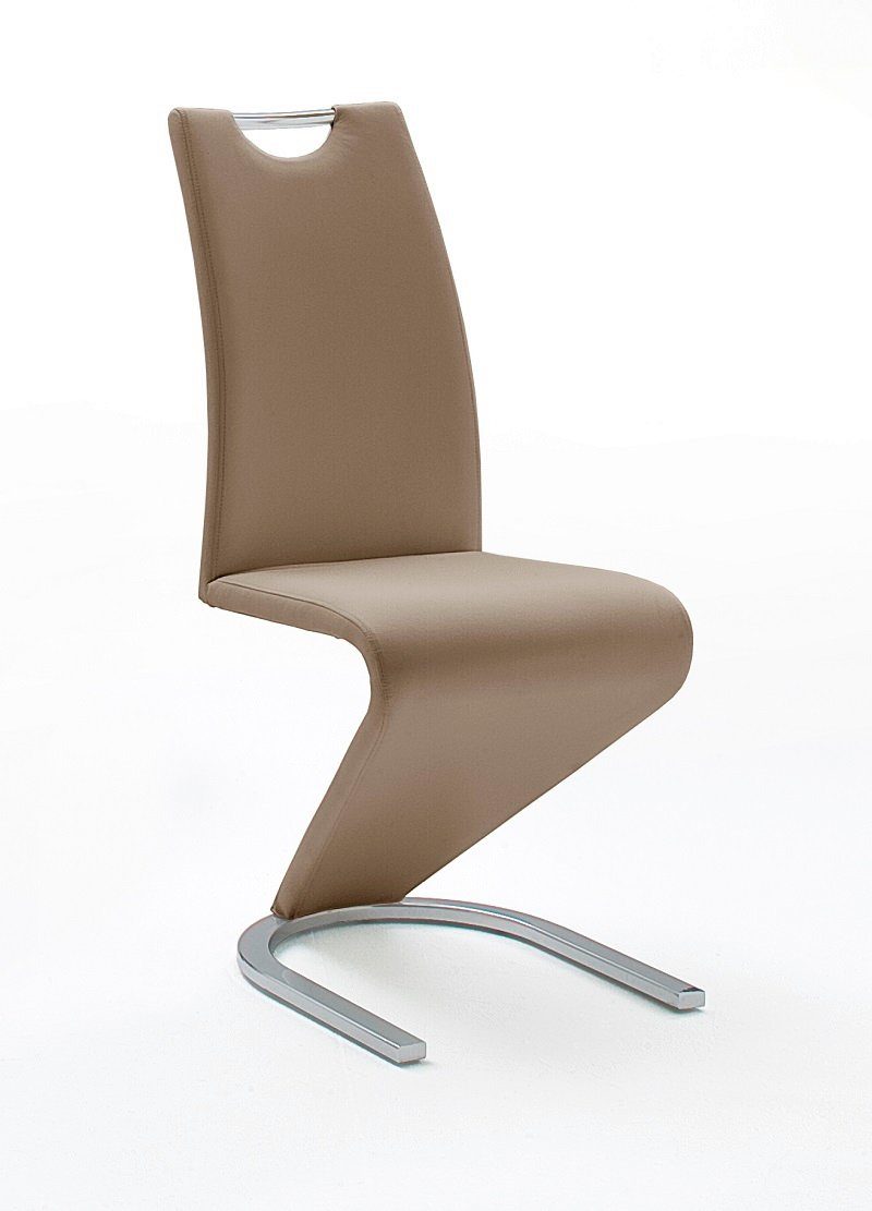 Esszimmerstuhl 2er Set Freischwinger Stuhl Amado, cappuccino