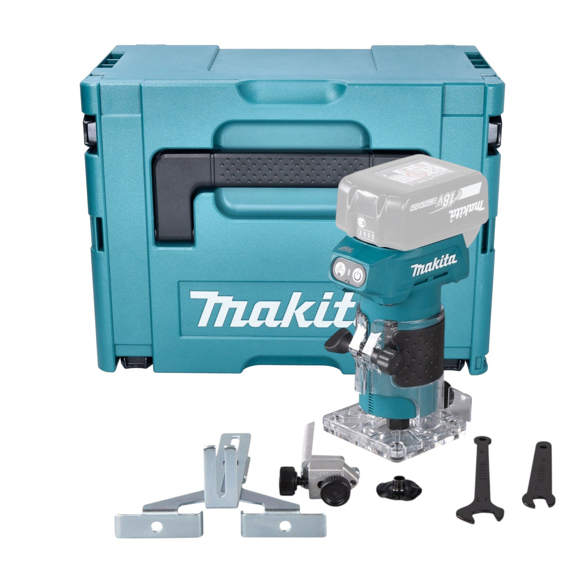 Makita Oberfräse DRT 52 ZJ 18 V 6 mm Brushless + Makpac - ohne Akku, ohne Ladegerät