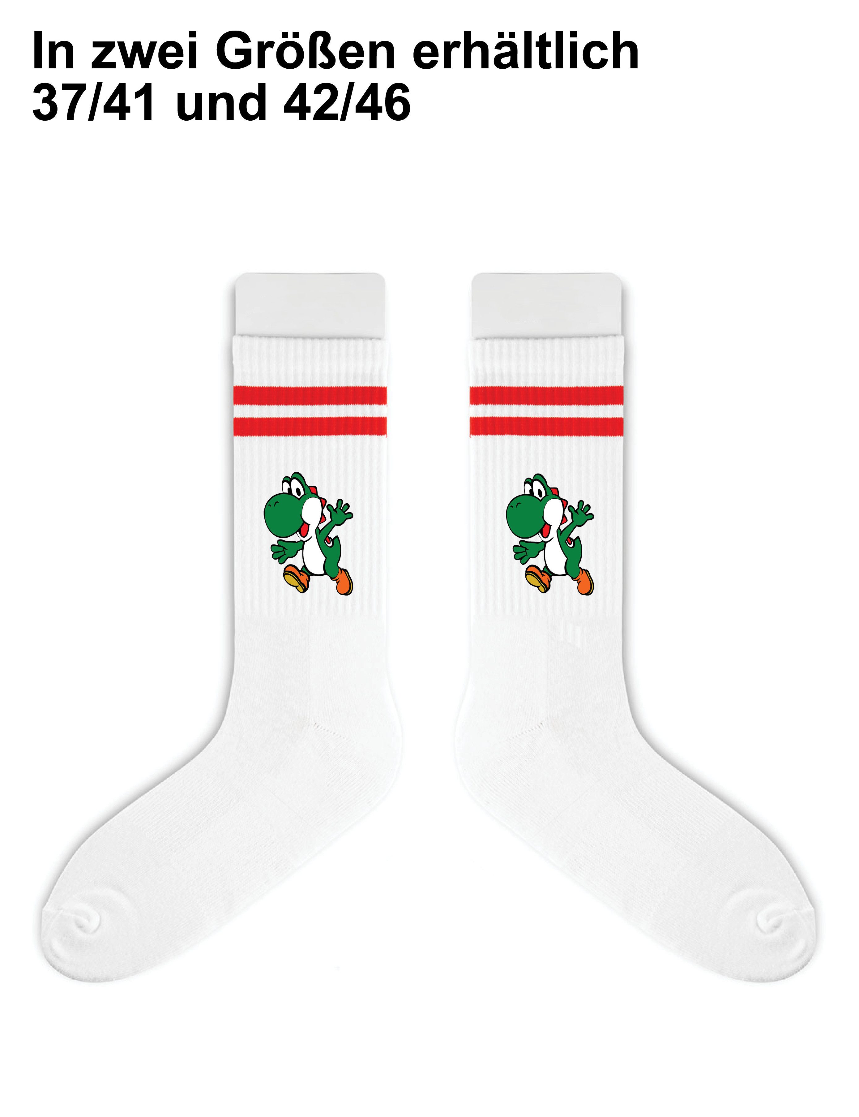 Youth Designz Tennissocken Unisex Socken "Yoshi Game" Aufdruck lustig Geschenk Statement mit verstärkter Verse und Zehenbereich