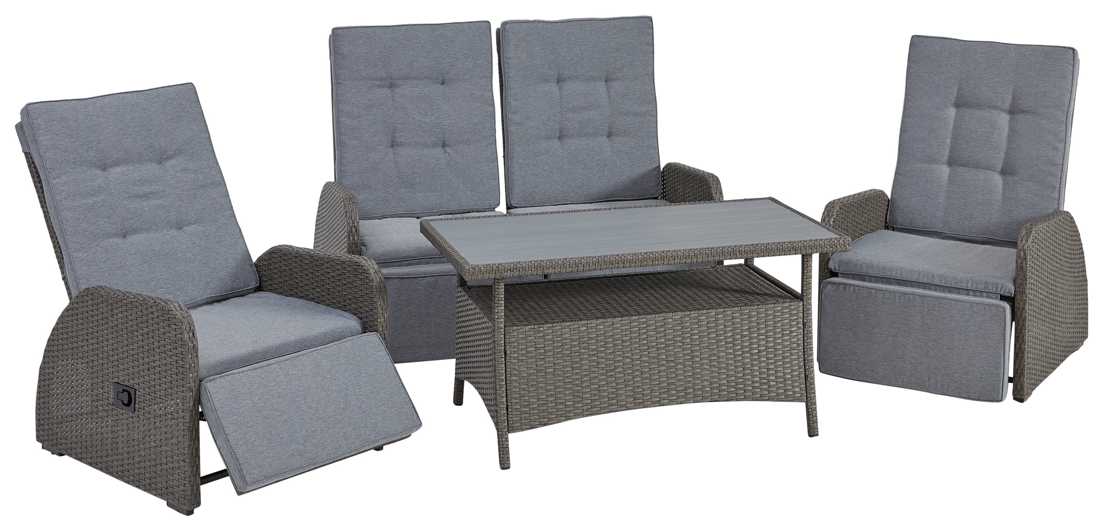 KONIFERA Gartenlounge-Set Vigo, (Set, 8-tlg., 2x Sessel, 1x 2er Sofa, 1x Ti günstig online kaufen