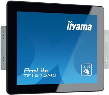 Iiyama 38.0cm (15) TF1515MC-B2 4:3 M-Touch HDMI+DP TFT-Monitor (1024 x 768 px, XGA, 8 ms Reaktionszeit, 75 Hz, TN, Touchscreen, Eingebautes Mikrofon, HDCP)