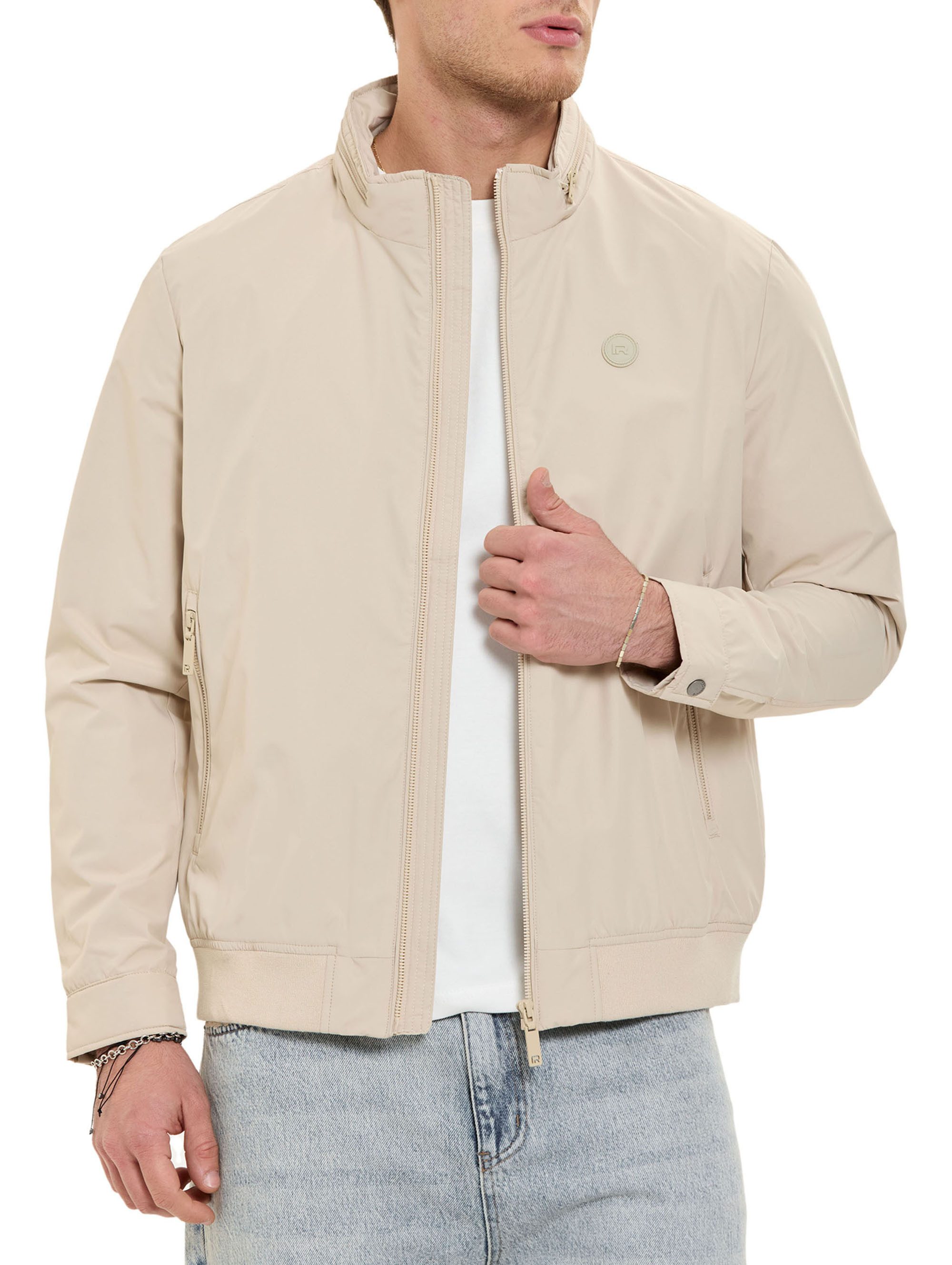 RedBridge Sommerjacke mit Stehkragen und versteckter Kapuze Übergangsjacke Casual Stehkragen mit integrierter Kapuze, seitliche Eingrifftaschen