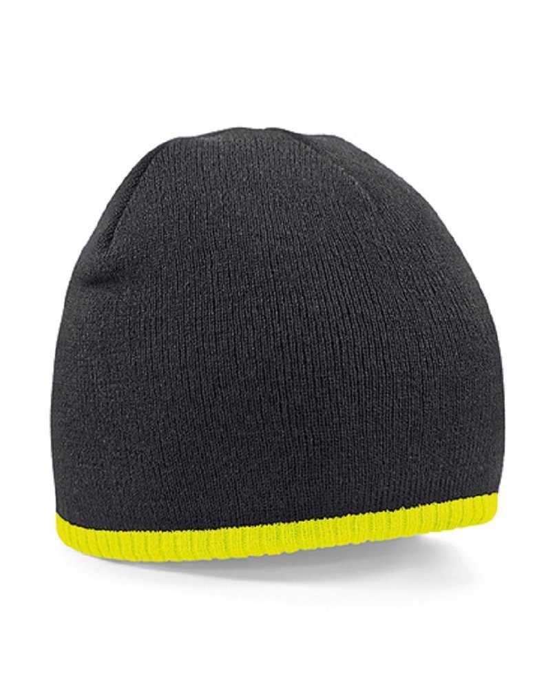 Beechfield® Beanie Herren Strickmütze Jersey-Mütze Wintermütze neon gelb