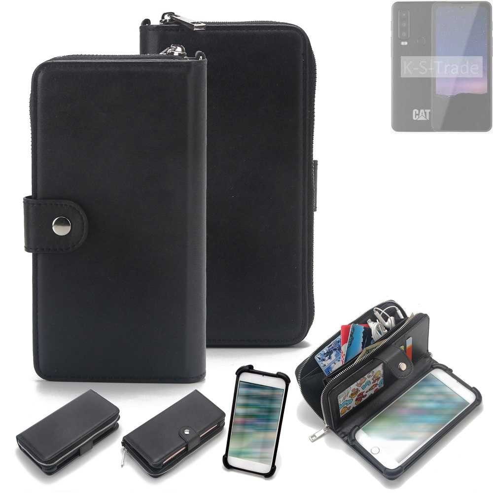 K-S-Trade Handyhülle für Cat Cat S75, 2in1 Handyhülle Schutzhülle erpillar S75 & Portemonnee Cover