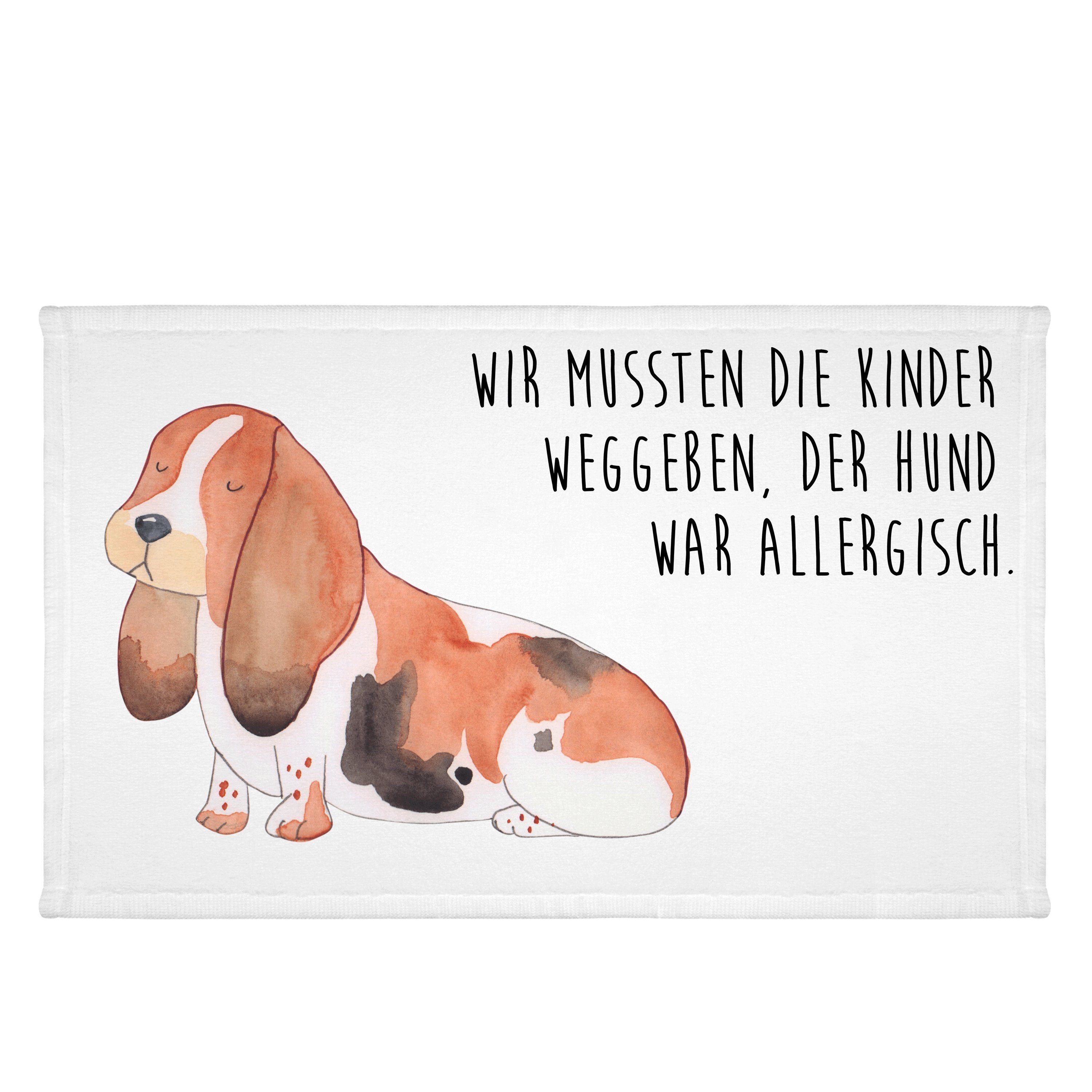 Mr. & Mrs. Panda Handtuch Hund Basset Hound - Weiß - Geschenk, kinderlos, Reisehandtuch, Vierbe, (1-St)