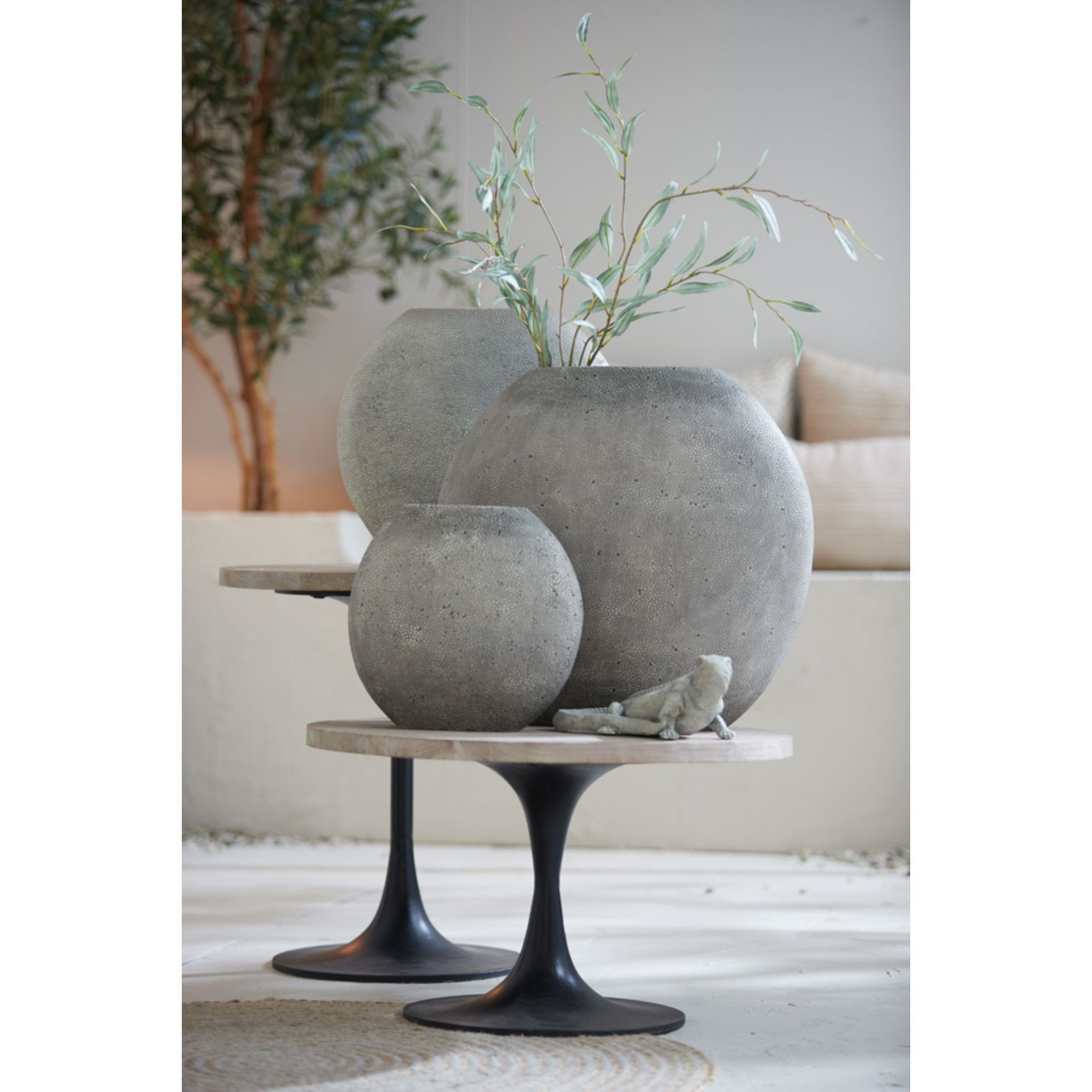 Light & 40x14x36cm Rayskin Deko - Dekovase Living Vase - Grau