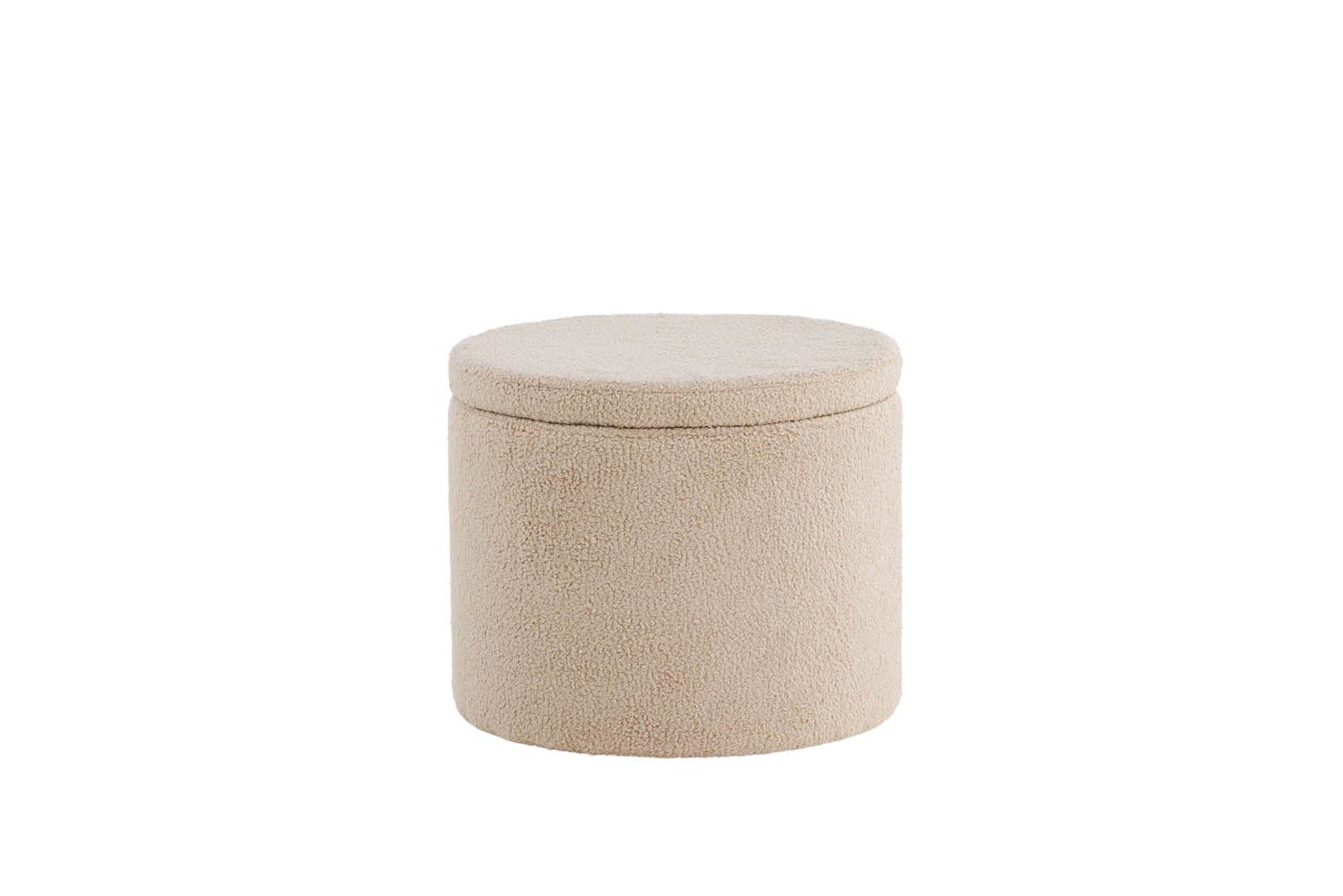 ebuy24 Pouf Dunken Pouf, Hocker mit Aufbewahrung Ø51cm Teddyst (1-St)