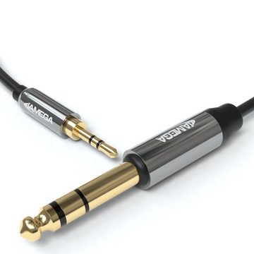 JAMEGA 3,5mm Klinkenstecker - 6,3mm Klinkenstecker Aux Stereo Adapter Kabel- Audio-Kabel, Aux Klinkenstecker, Klinkenstecker (100 cm)