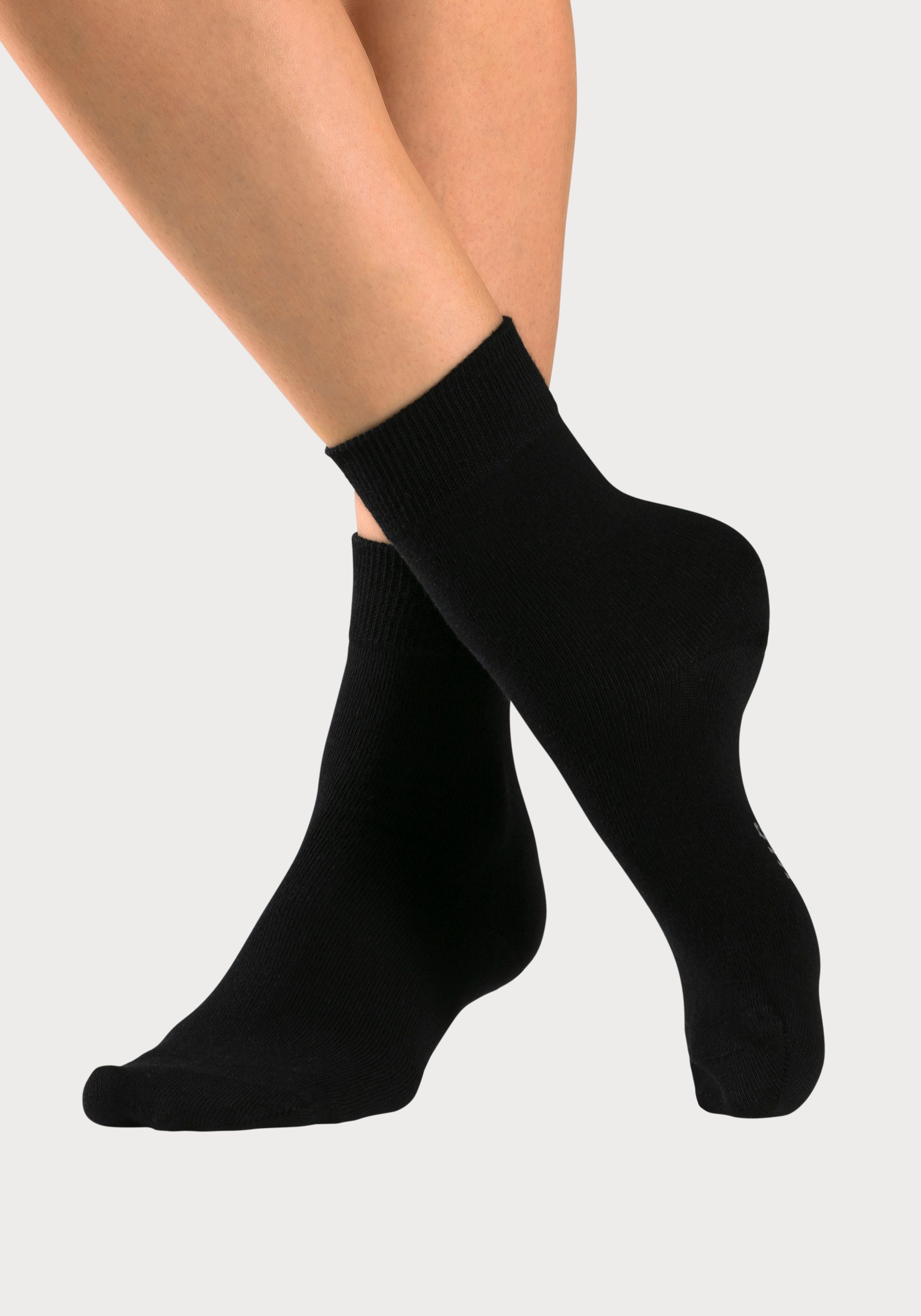 H.I.S Basicsocken Damen Herren Uni Socken, Alltagssocken (Packung, 5-Paar, Crew Socken Gr. 35-38 bis 43-46) mit besonders weichem Bündchen