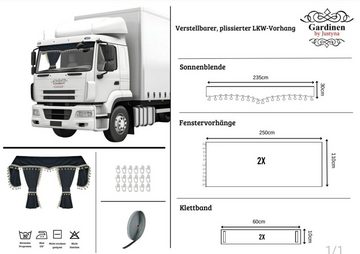 Verdunkelungsvorhang Lkw Gardine Rot, Gardinen by Justyna, Kräuselband (5 St), verdunkelnd, Polyester, verdunkelnd, Vorhänge, Verdunkelt, Blickdicht, Sichtschutz, Truckvorhang