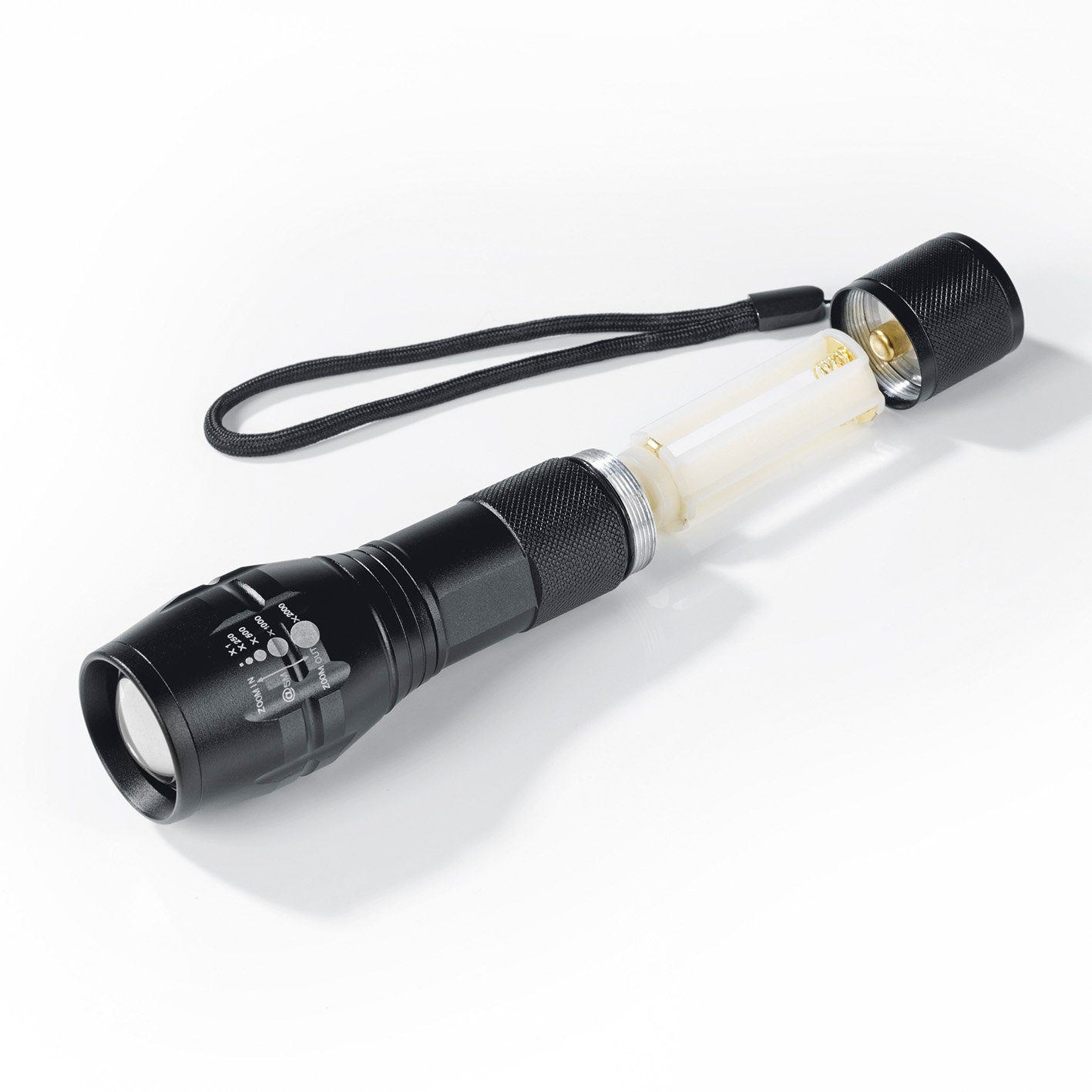 Security Taschenlampe, EASYmaxx schwarz Funktions-Taschenlampe 4,5V
