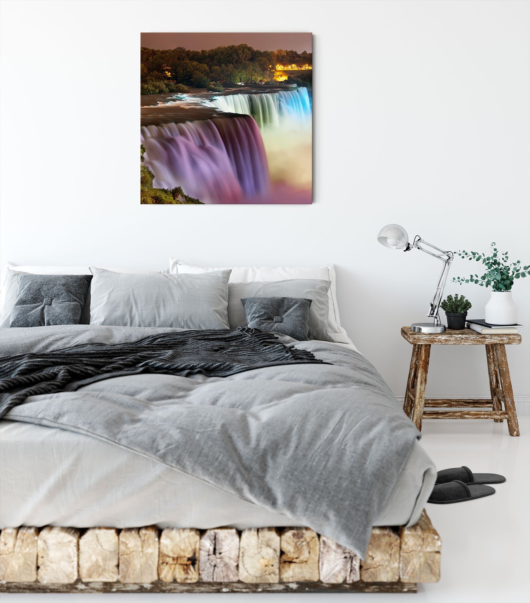Pixxprint Leinwandbild Majestätische Niagara Fälle, Majestätische Niagara Fälle (1 St), Leinwandbild fertig bespannt, inkl. Zackenaufhänger