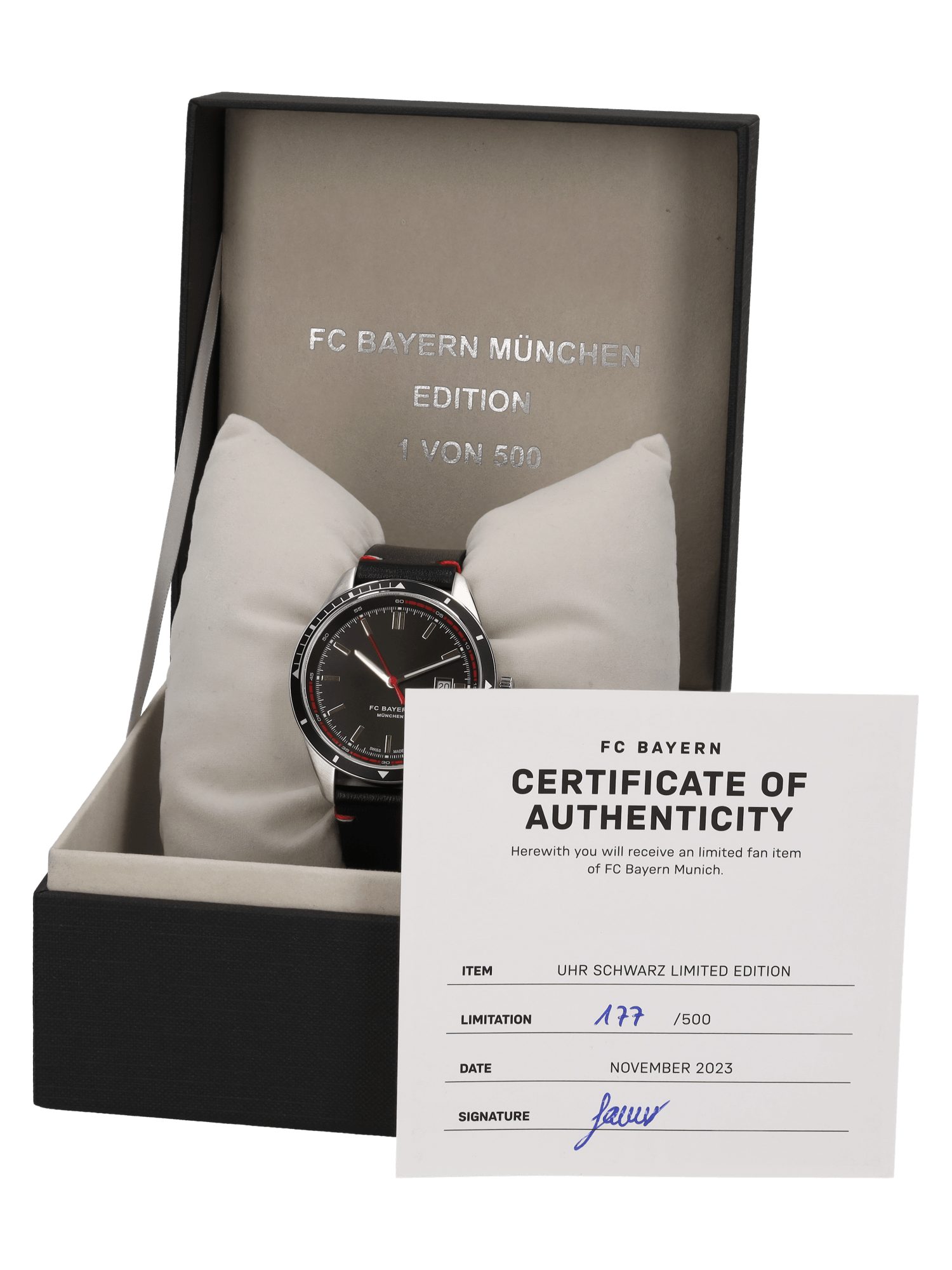 FC Bayern München Wecker FC Bayern München Armbanduhr Limited Edition (Schwarz)