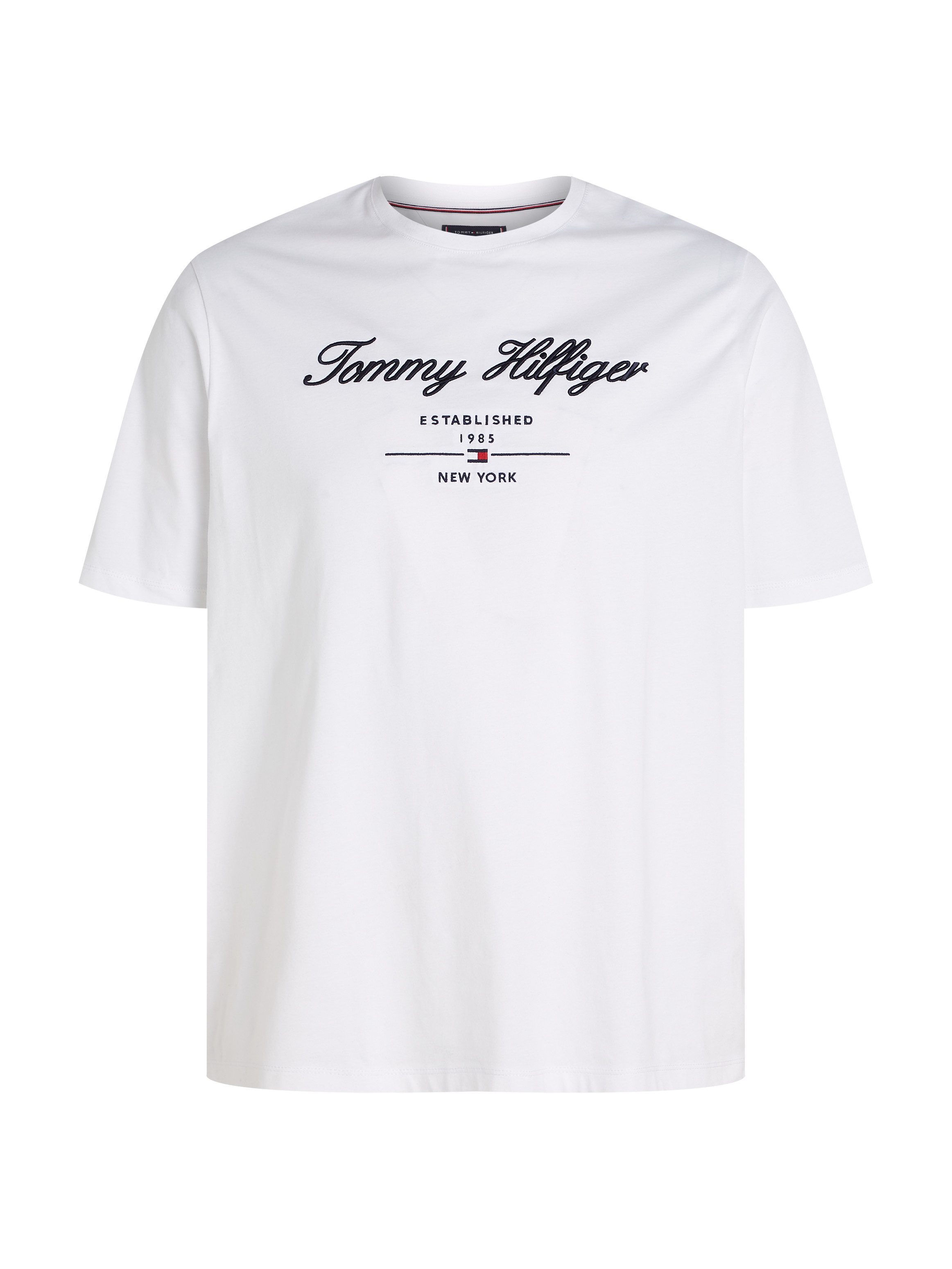 Tommy Hilfiger Big & Tall Rundhalsshirt BT-SCRIPT LOGO TEE-B in Großen Größen, Logostickerei