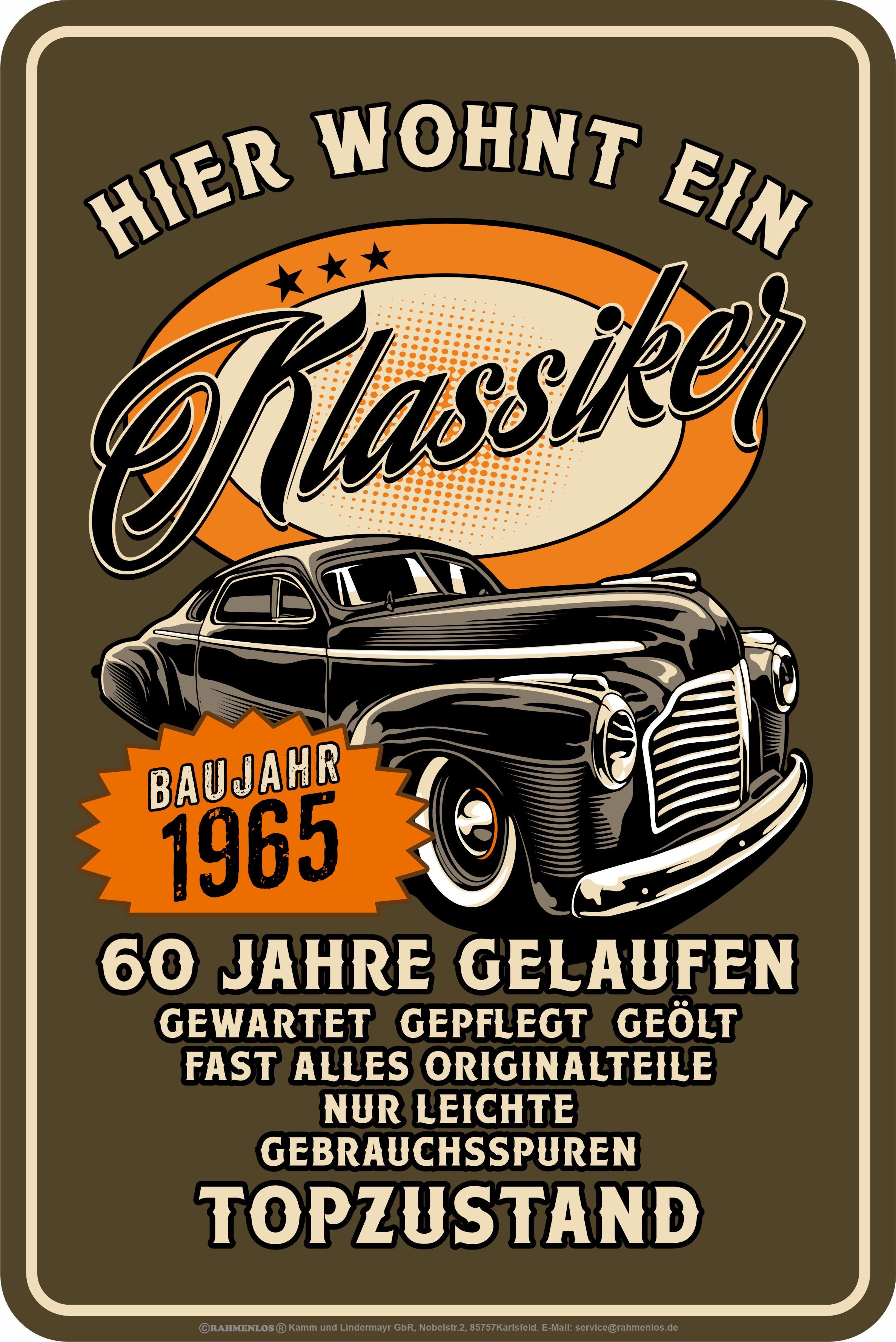 LOBO NEGRO® Metallschild als Geschenk oder Deko zum 60. Geburtstag: Klassik günstig online kaufen