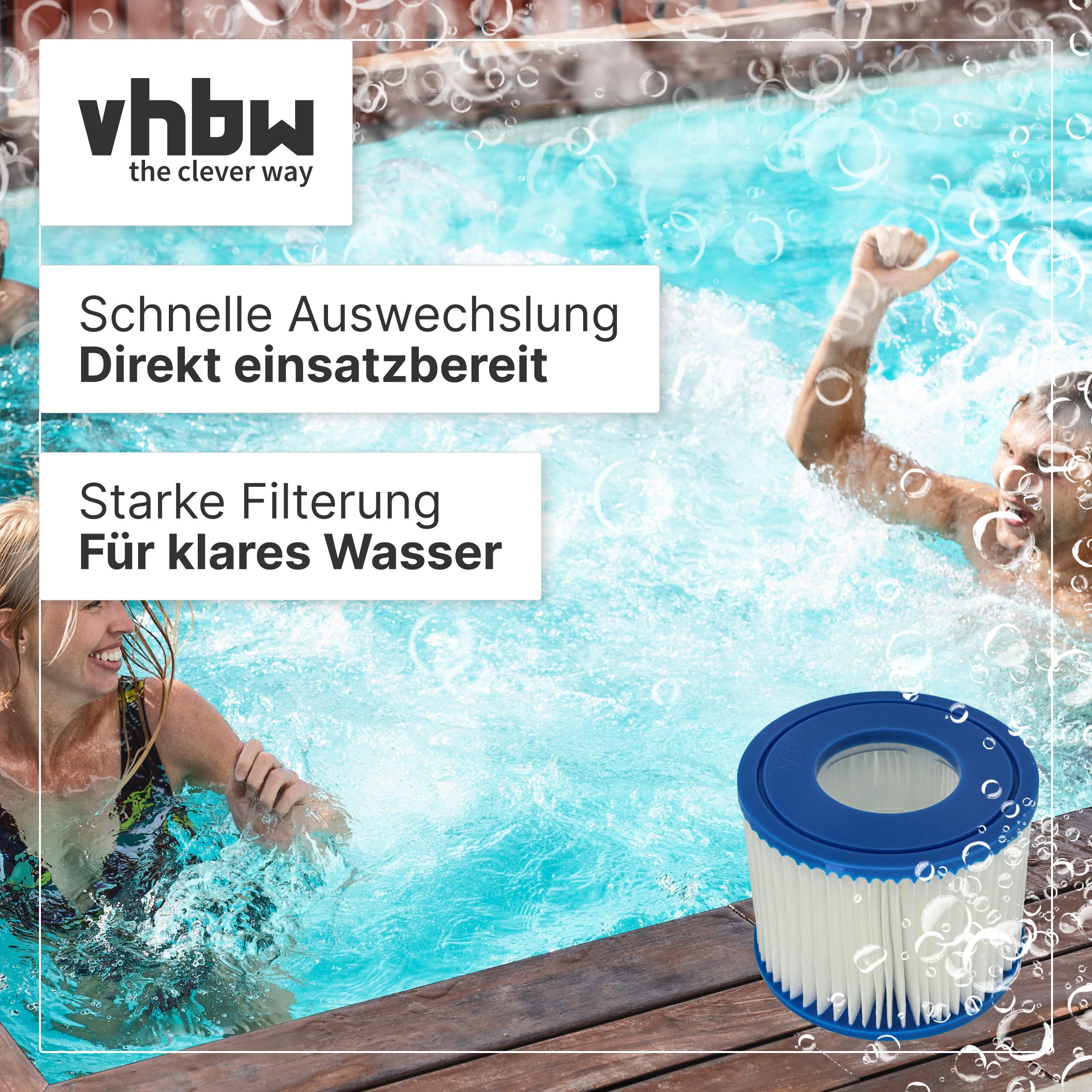 vhbw Ersatzfilter passend für Bestway Lay-Z-Spa Saint Tropez, Monaco, Miami, Paris, Palm, Zuverlässiger Ersatzfilter für Ihren Massage-Pool, Hält die – Bild 4 von 5