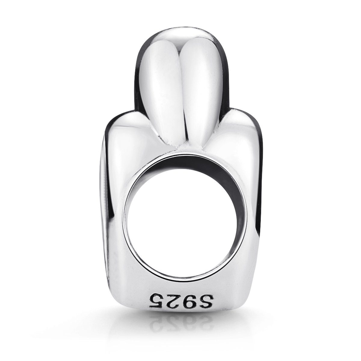 Materia Bead Silber Liebespaar / Ehepaar Kuss herzförmig antik 1546, 925 Sterling Silber