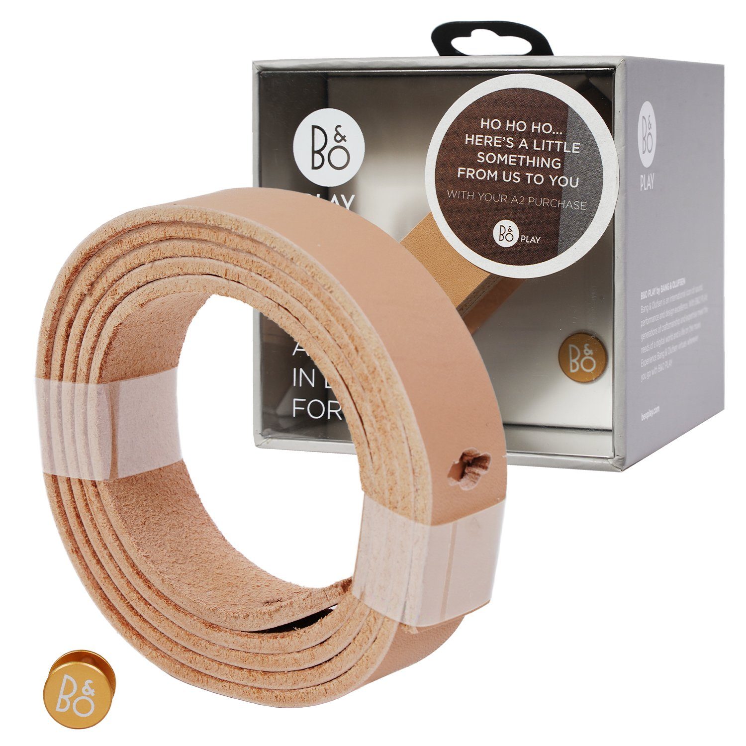 B&O-Play Lautsprecher-Hülle A2 Long Strap Natural Leder-Riemen Griff Lang, by BANG & Olufsen Beoplay