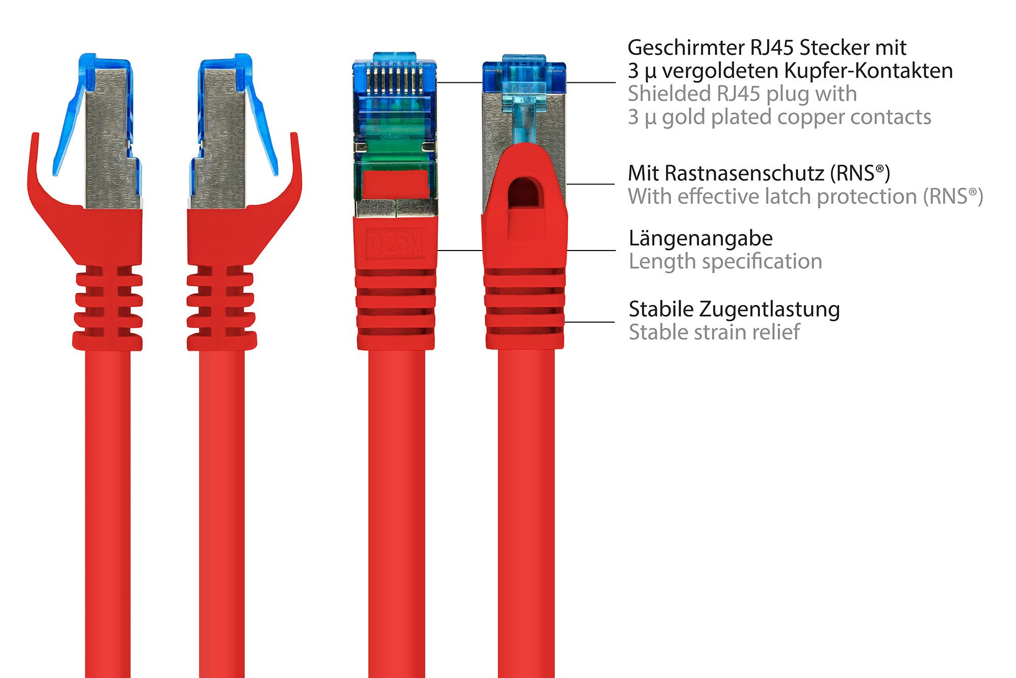 GOOD CONNECTIONS Patchkabel Ethernet Netzwerkkabel, RJ45 Stecker gerade, RJ45 Stecker gerade (150 cm)