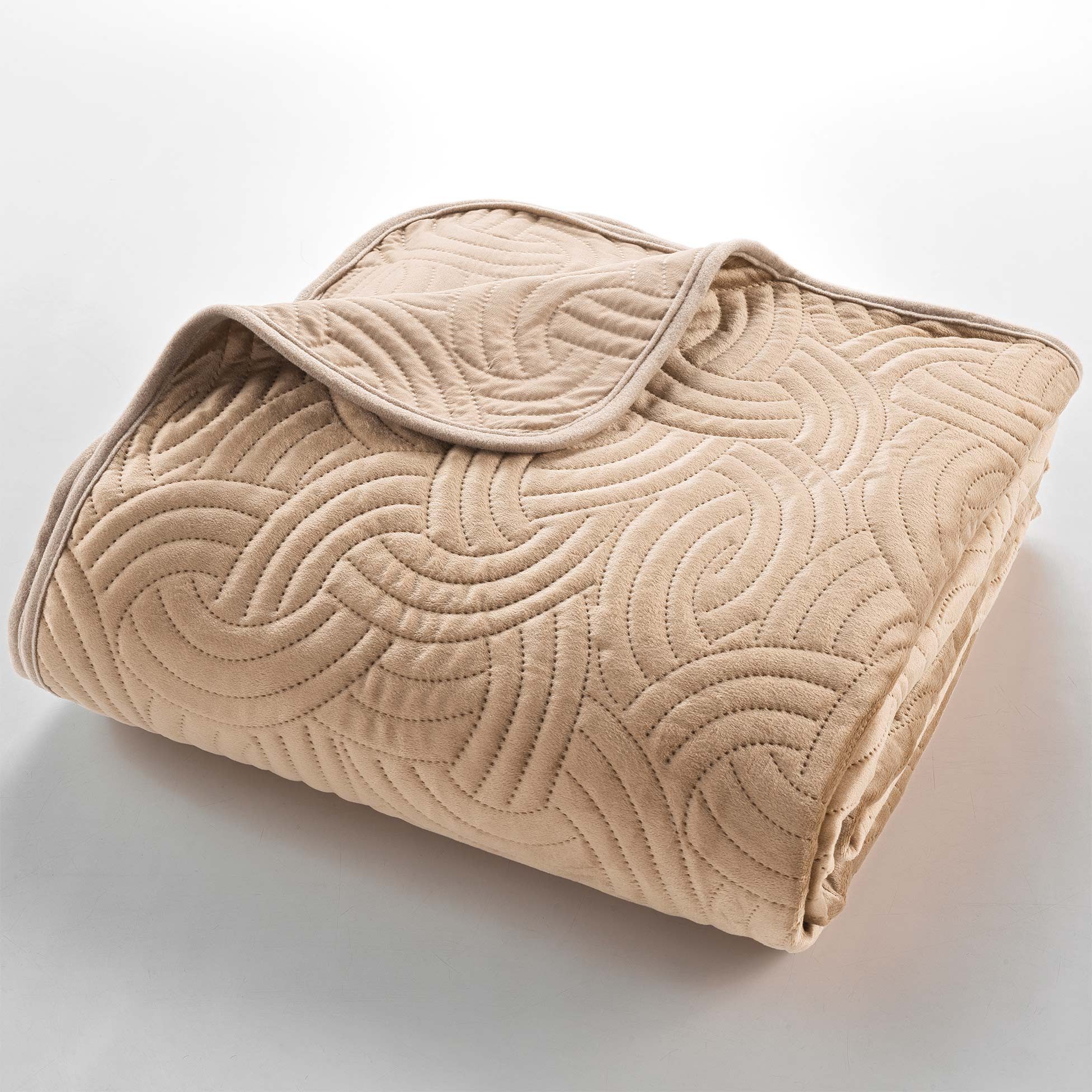 Douceur D'Intérieur Tagesdecke 240x260 Cm – Salbei-Farbe, Baumwolle-Polyester Mix, Waschbar & Pflegeleicht