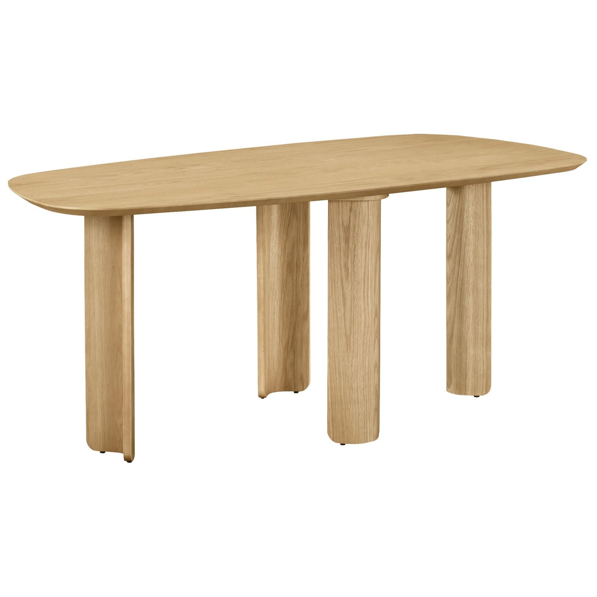 Selsey Esstisch Calnes, MDF mit Eichenfurnier, formgebogene Holzbeine, rechteckig 180x90 cm