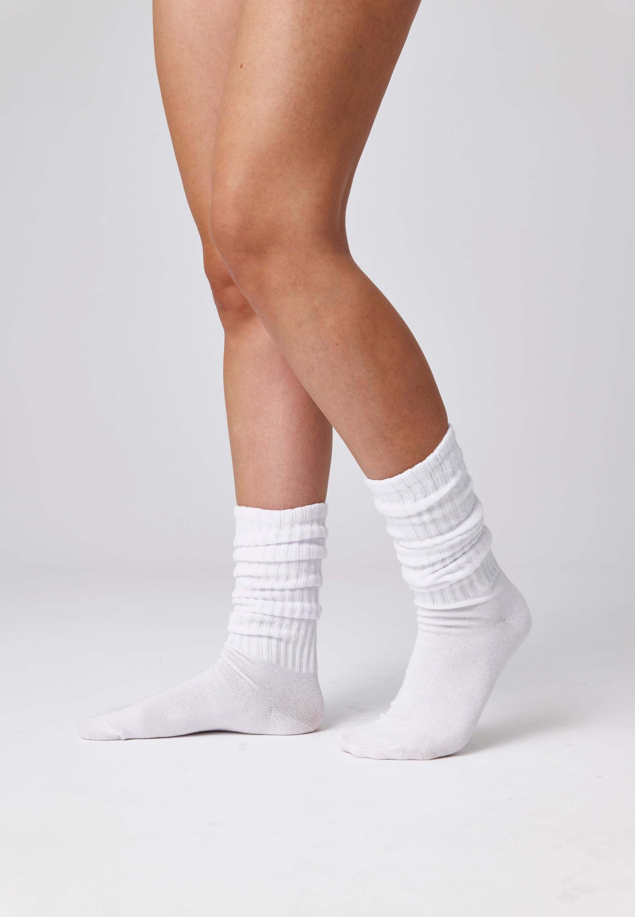 SNOCKS Freizeitsocken Scrunch Socken mit langem Schaft (2-Paar) Stylisch gerafft für jeden Look