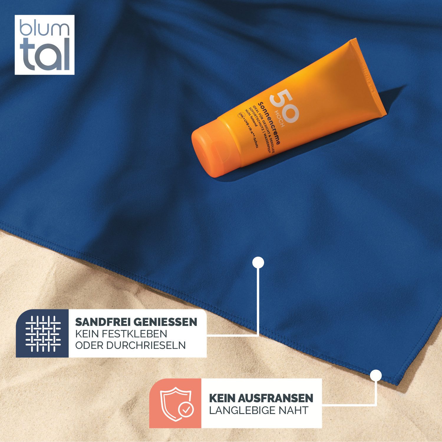 Blumtal Sporthandtuch Mikrofaser Handtuch - kompakte Mikrofaser Handtücher, Mikrofaser (inkl. Transporttasche, einzeln oder als Set verfügbar, 1-St), ultra leicht & schnelltrocknend, Reisehandtuch, Strandhandtuch