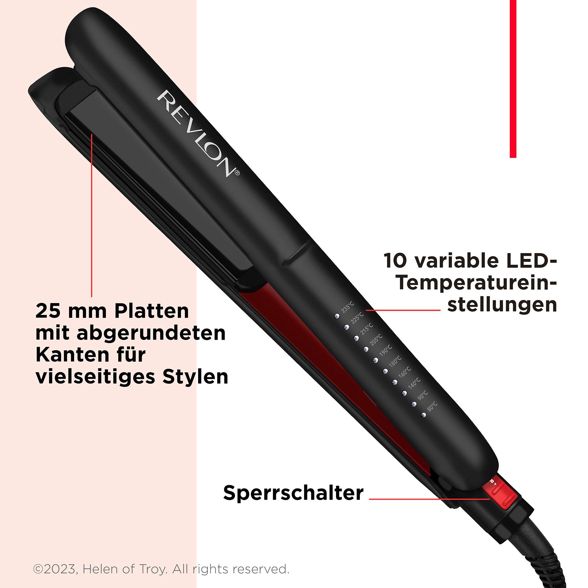 Revlon Glätteisen SMOOTHSTAY RVST2211 3x Keramik, MIT DREIFACHER BESCHICHTUNG UND KOKOSNUSSÖL-INFUSION