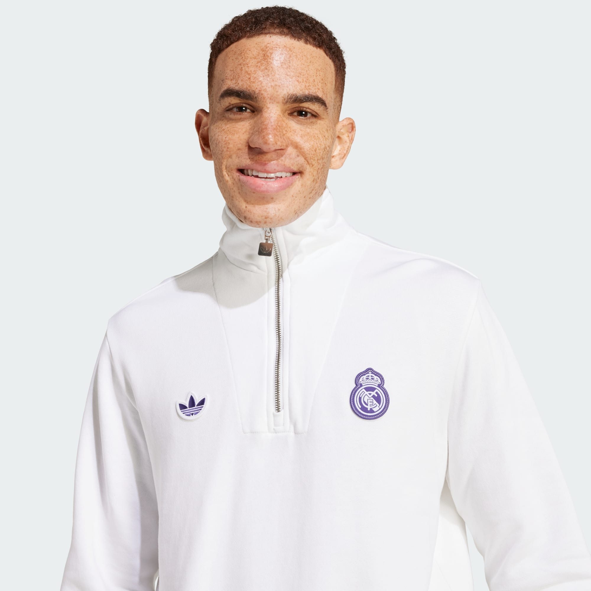 adidas Originals Sweatshirt REAL MADRID TERRACE ICONS HALF-ZIP OBERTEIL (1-tlg)