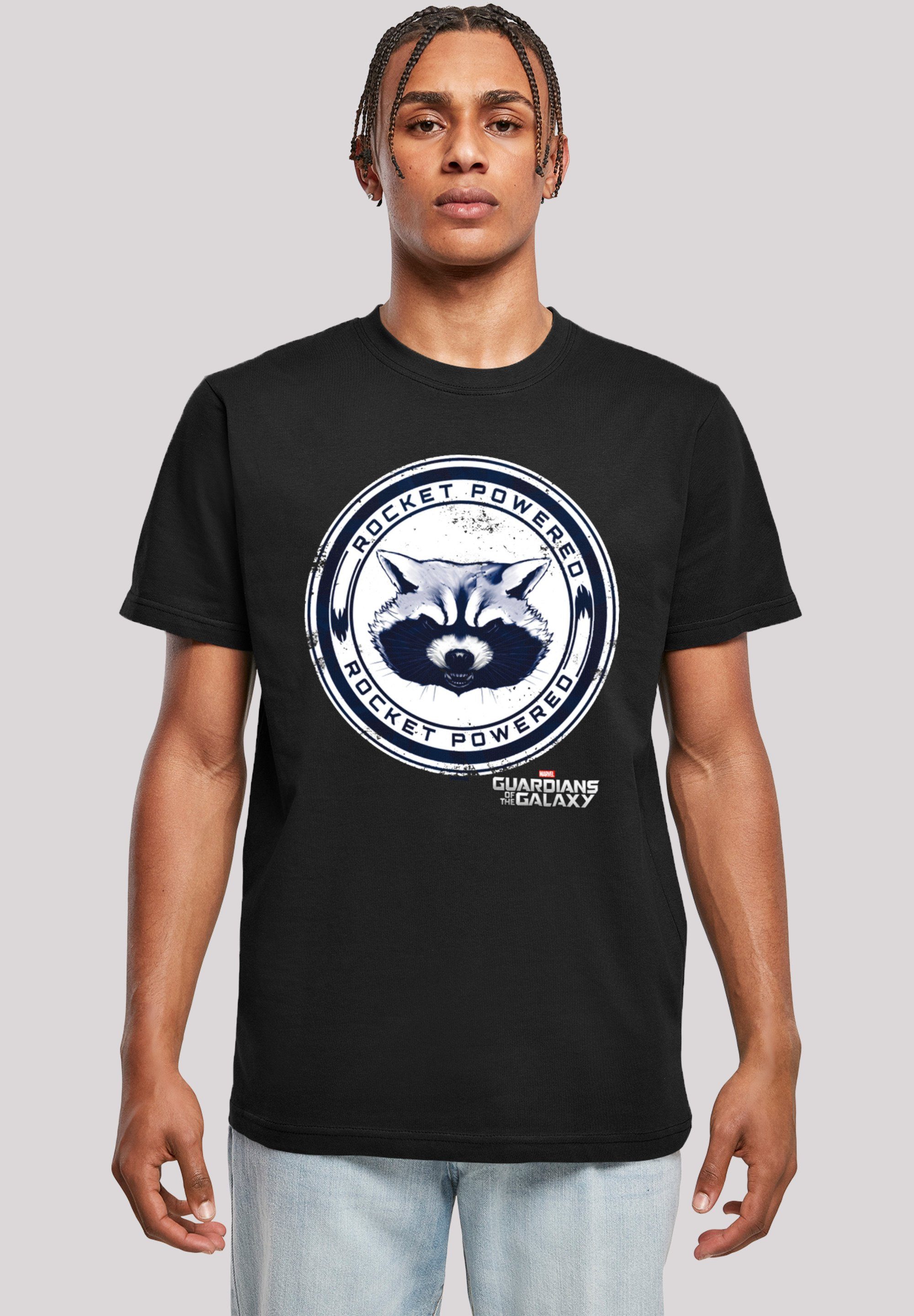 Herren,Premium Rocket Marvel Of The schwarz F4NT4STIC Guardians Merch,Regular-Fit,Basic,Logo Galaxy T-Shirt Powered Print