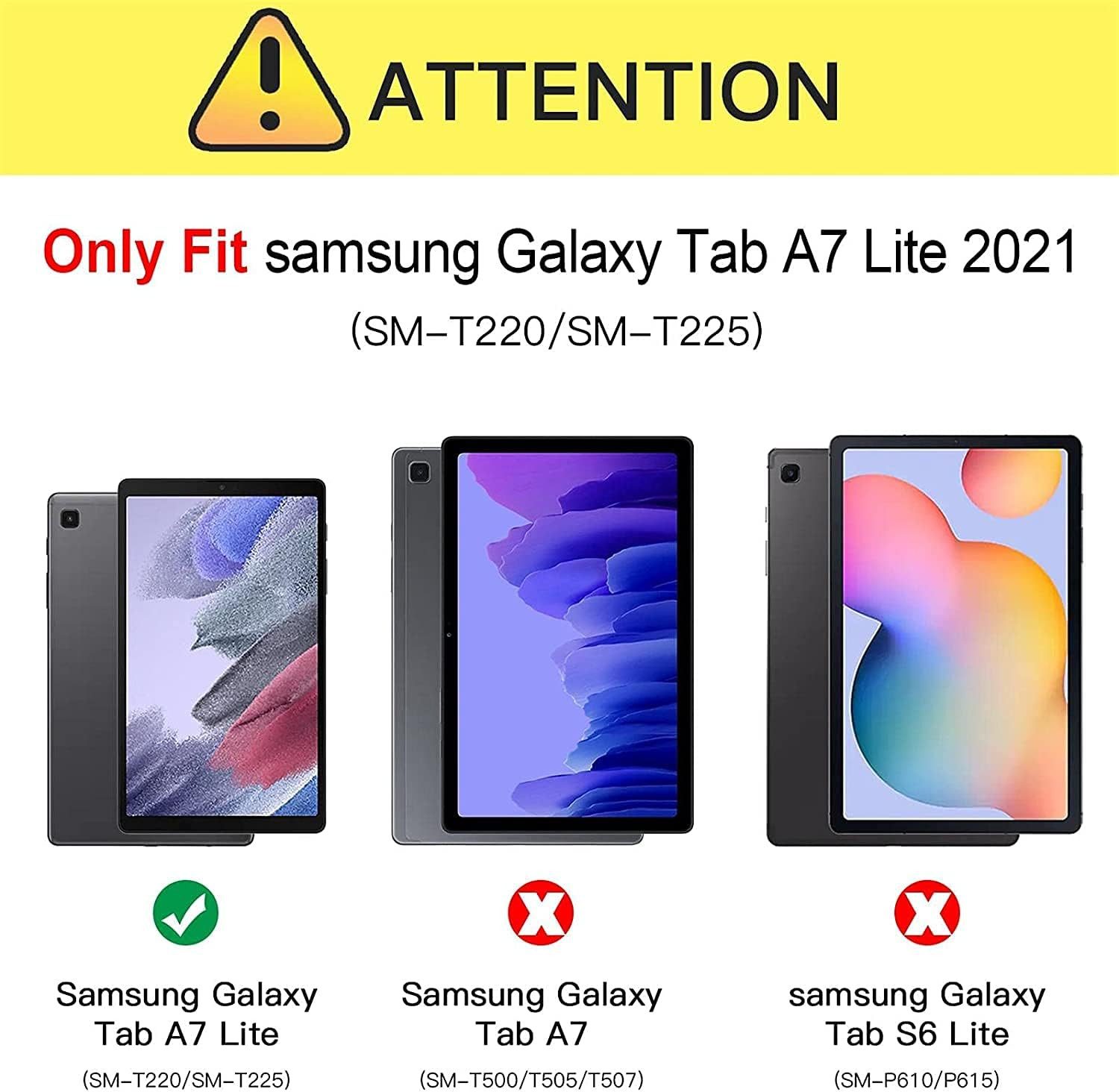ZtotopCases Tablet-Hülle Schutzhülle Galaxy Tab A7 Lite 8,7 Zoll 2021 Displayschutz Ständer 8,7 Zoll (Samsung Galaxy Tab A7 Lite 2021), Stoßfeste Hülle Displays – Bild 2 von 5