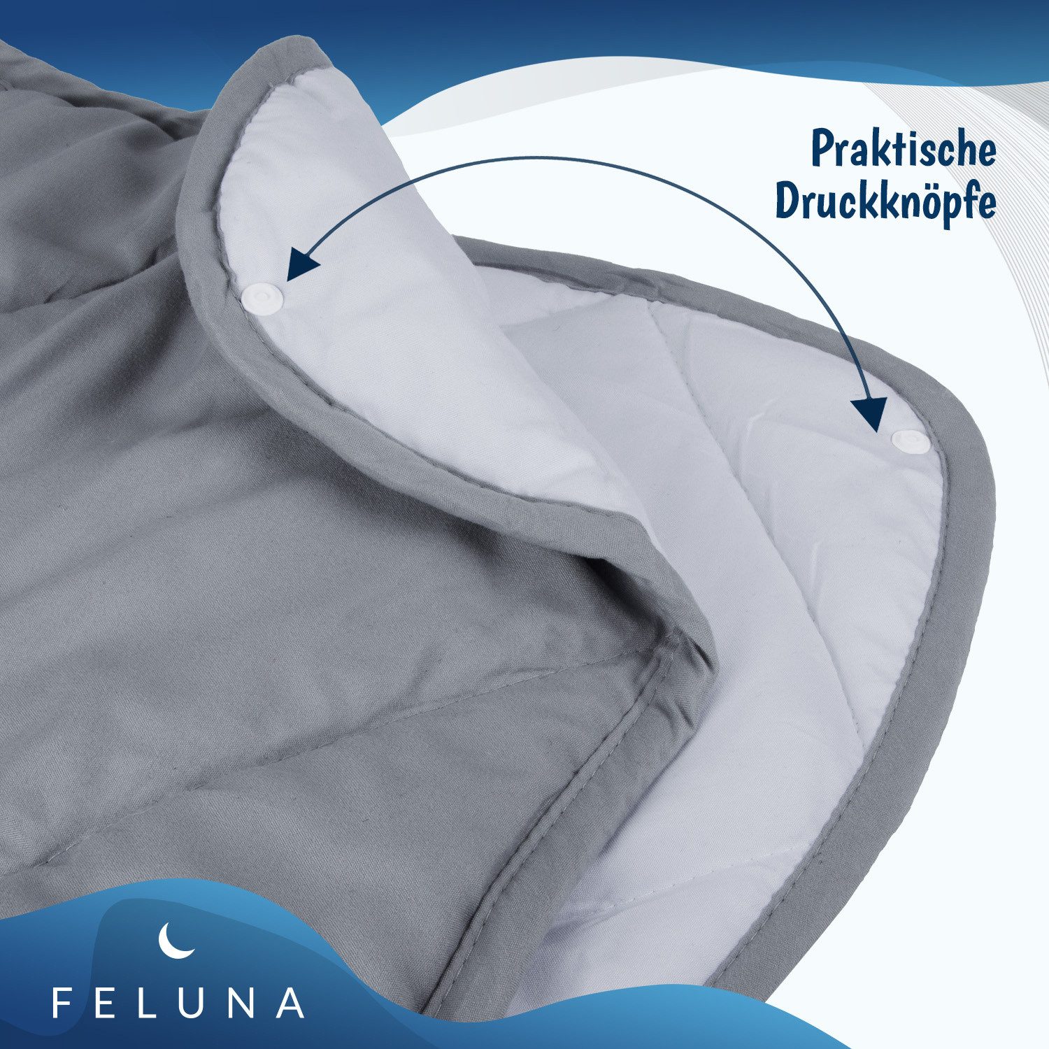Wohndecke Feluna Wohndecke – 4-Jahreszeiten Steppdecke zweiteilig, Duo Bettdecke, Feluna, Zweiteilige Steppdecke mit Druckknöpfe, Winter- & Sommerdecke