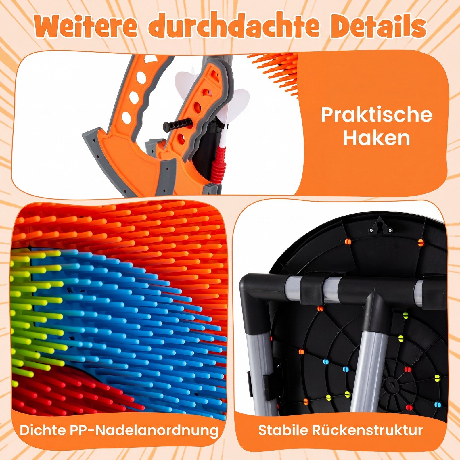 COSTWAY Dartscheibe, 4 in 1 Axt Wurfspiel Set mit Bogen, Zielscheibe, Pfeilen