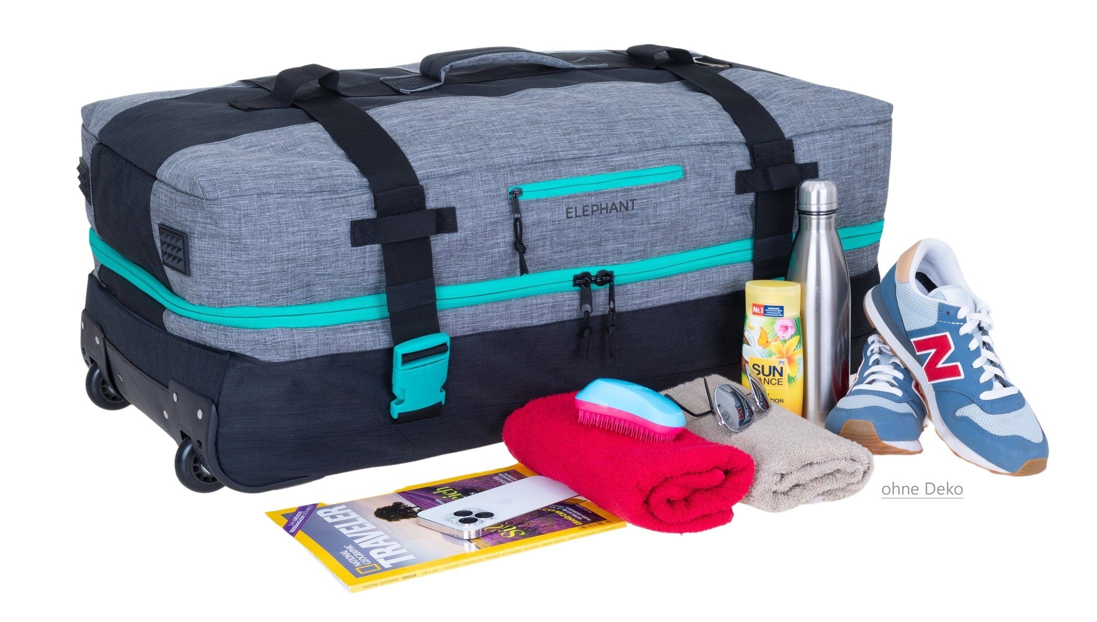 ELEPHANT Trolley XXL Travel Reisetrolley 80 cm 120 Liter Reise, Tasche groß Softcase Gepäck Urlaub Trolly