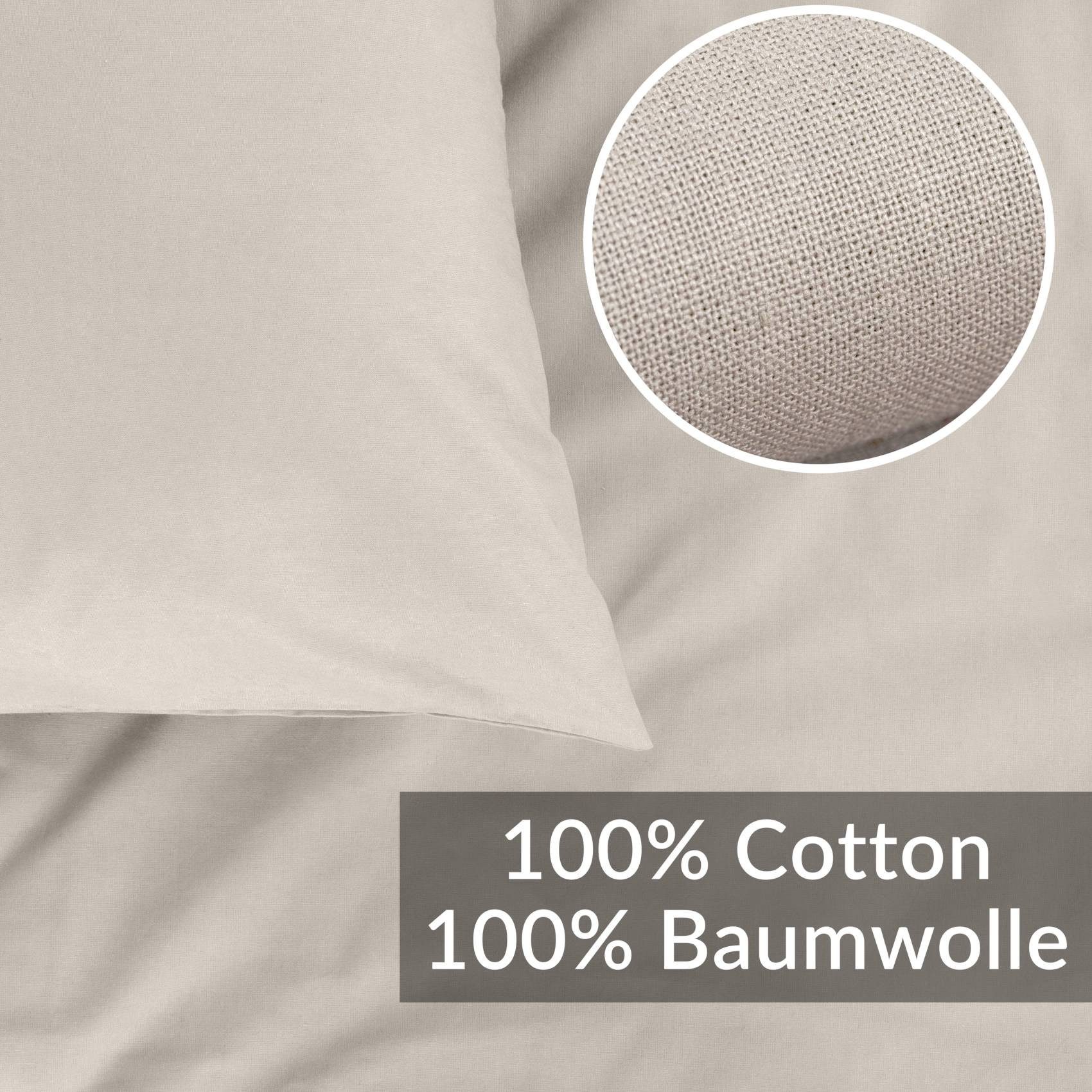 Kisska Kissenbezug LUNA Kissenüberzug Sofakissenbezug Kopfkissenbezug, (1 Stück), Atmungsaktiv, aus Baumwolle 40x40 Beige