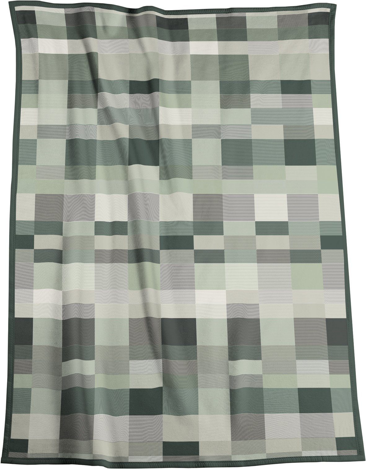 Wohndecke Color Squares green, grün karierte Kuscheldecke in 150x200, Biede günstig online kaufen