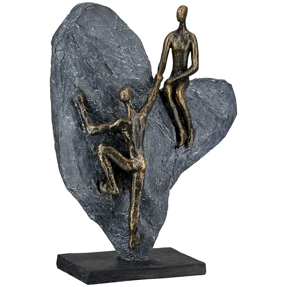Brillibrum Skulptur Herz Skulptur aus Kunstharz mit Gravur als Geschenk für Hochzeit Liebe